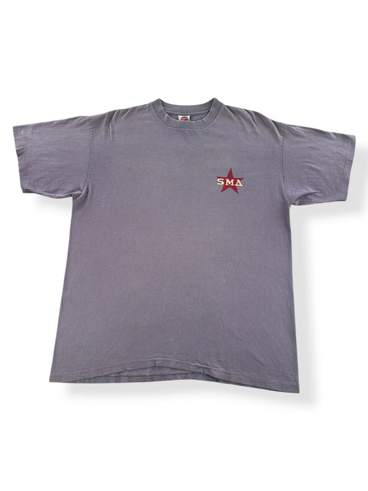 Front of Vintage Dave Leroux SNA Santa Cruz Skateboard Soviet Style Tee SZ XL