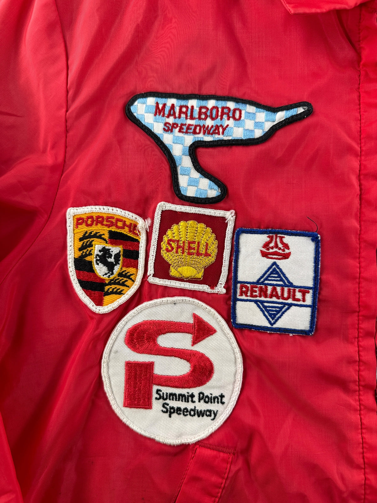 Patches on Vintage 60s/70s Racing Patch Windbreaker Jacket SZ S