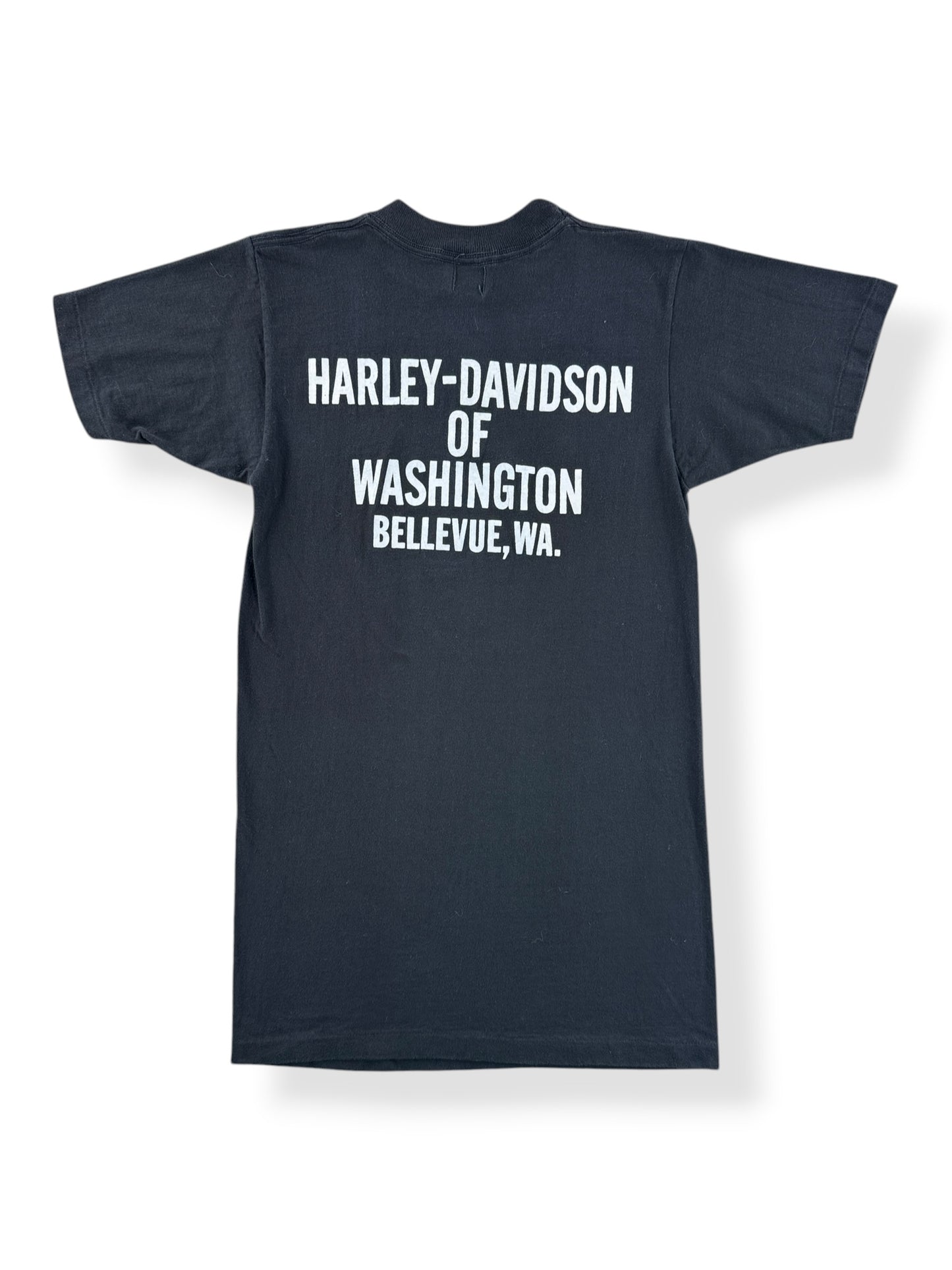 Back of Vintage Bellevue Harley Spread Eagle Tee SZ S (Fits XS)