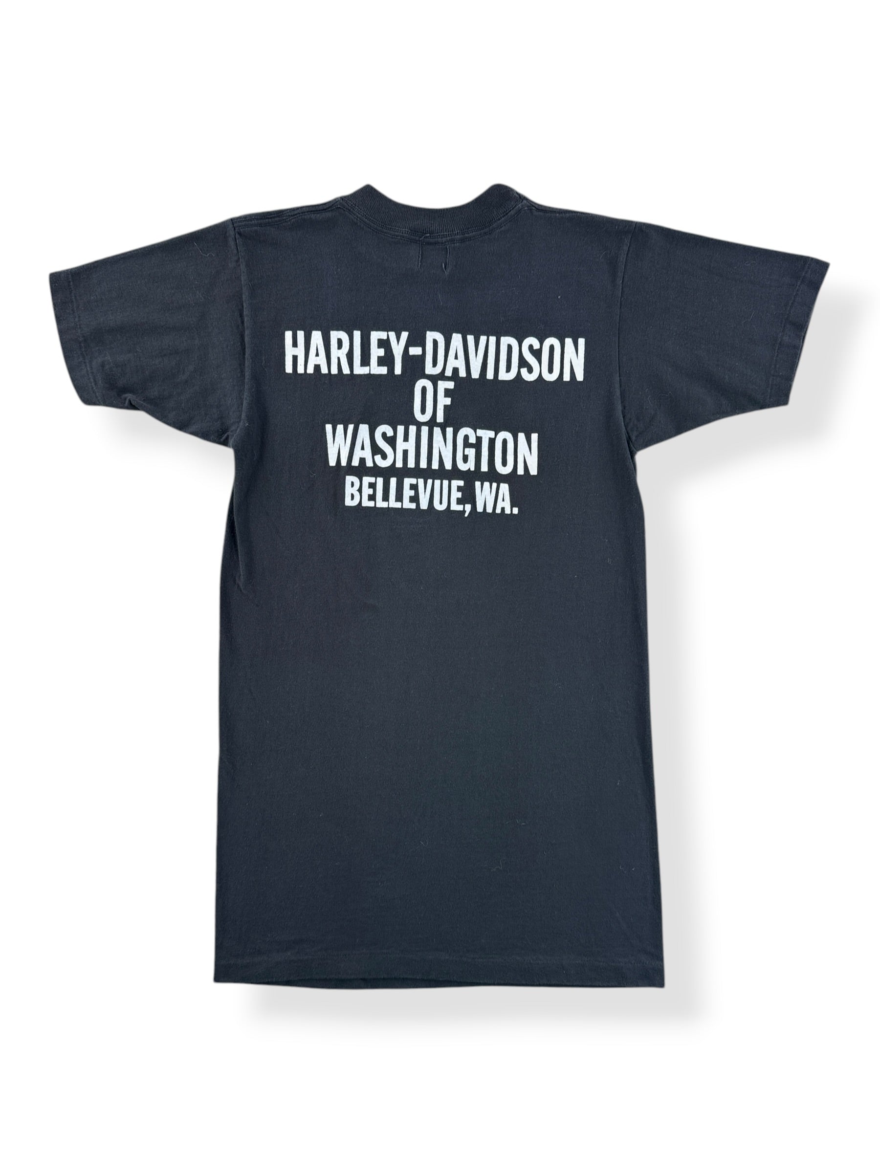 Back of Vintage Bellevue Harley Spread Eagle Tee SZ S (Fits XS)