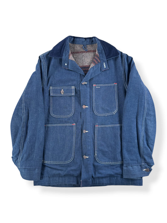 Front of Vintage Heavy Duty Blanket Lined Chore Coat SZ 38