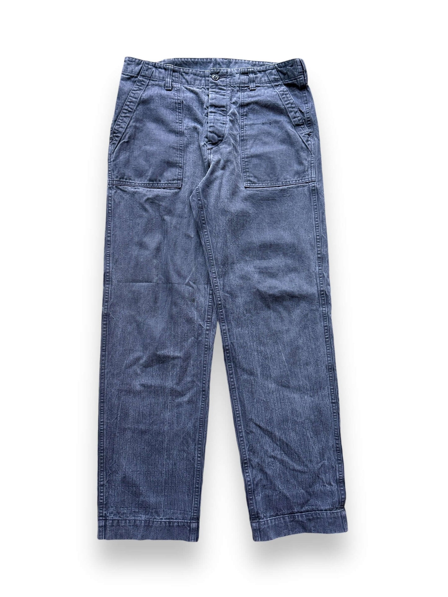 Front View of Filson Navy Blue HBT Trousers W36