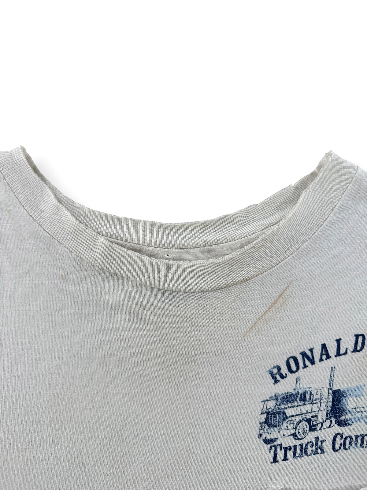 Collar on Vintage Trucking Pocket Tee SZ M