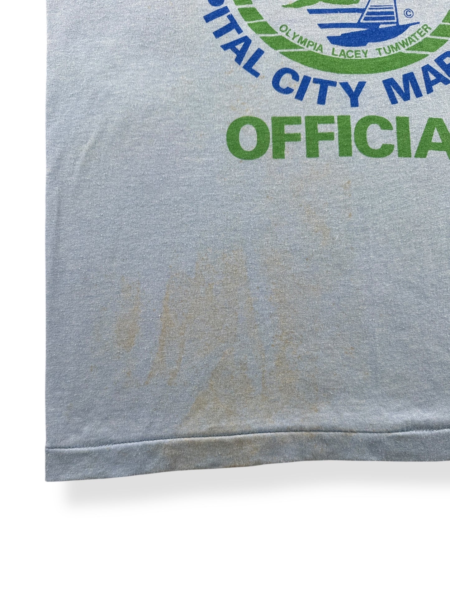 Staining on Vintage Nike Race Official Capital City Tee SZ S