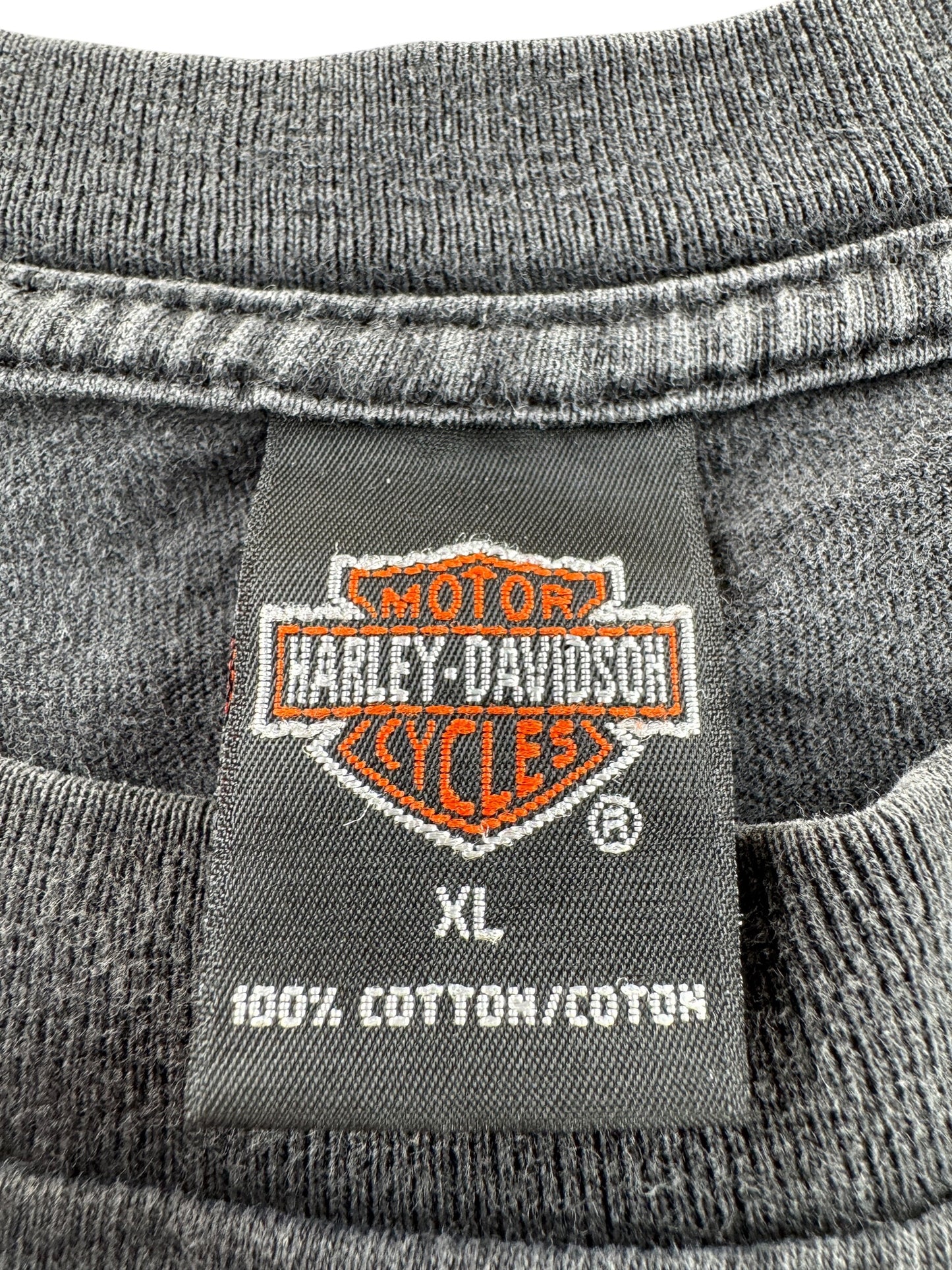 Tag on Vintage 90s Pike Wolf Harley Tee SZ XL