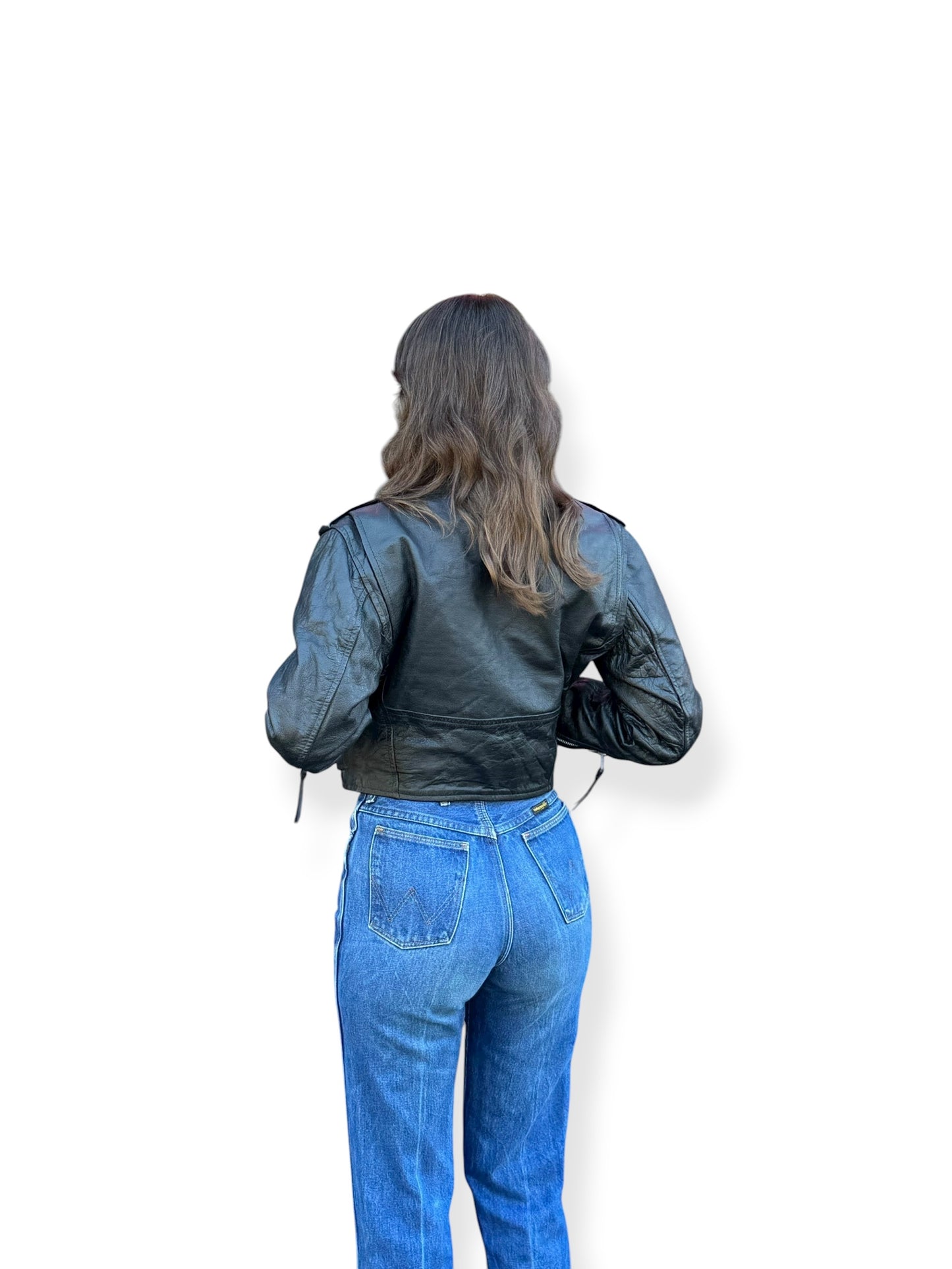 Vintage Womens 1980s First Leather Motorcycle Jacket SZ S