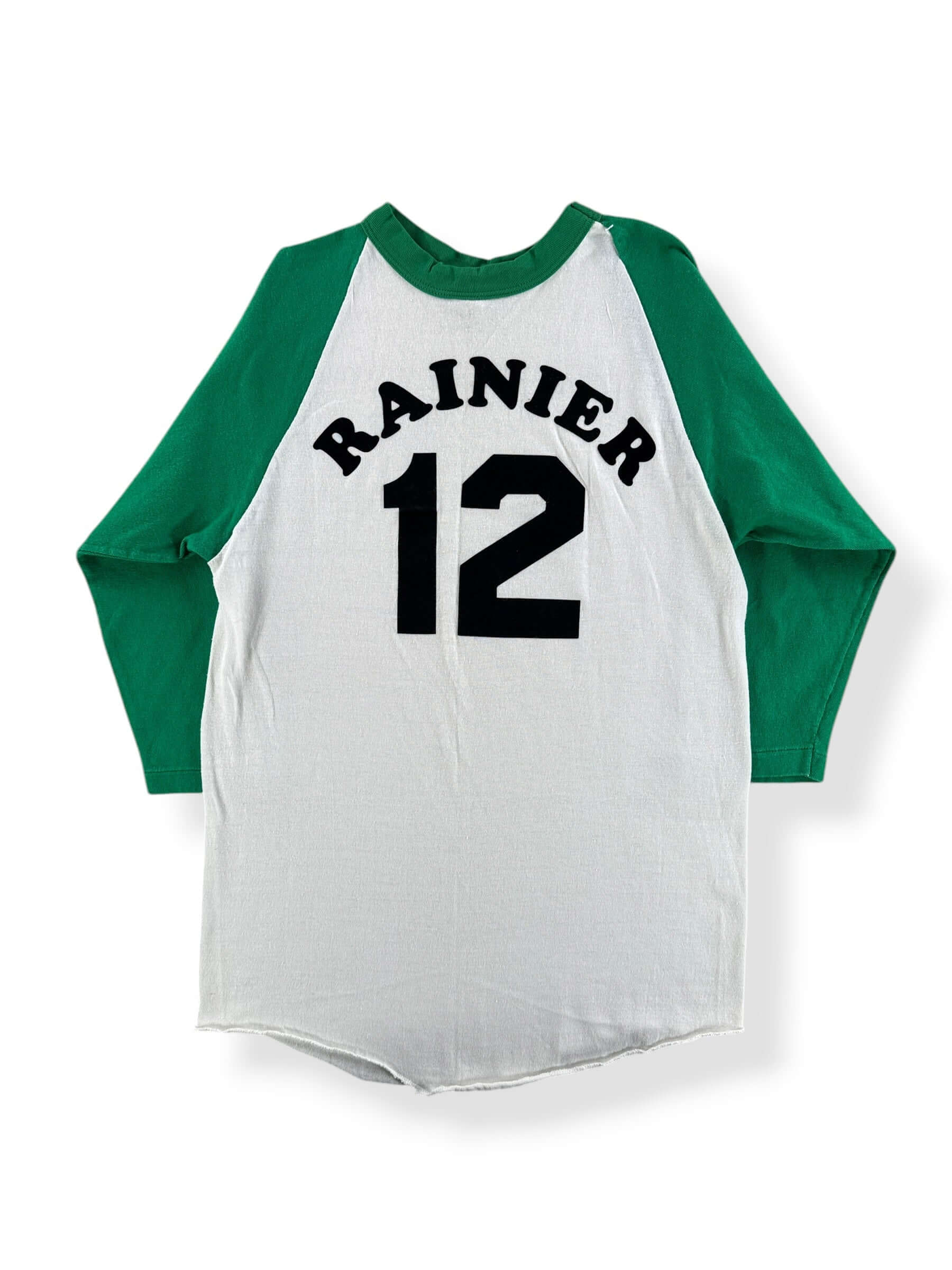 Back of Vintage Russell Athletic Rainier Raglan Tee SZ M (Fits S)
