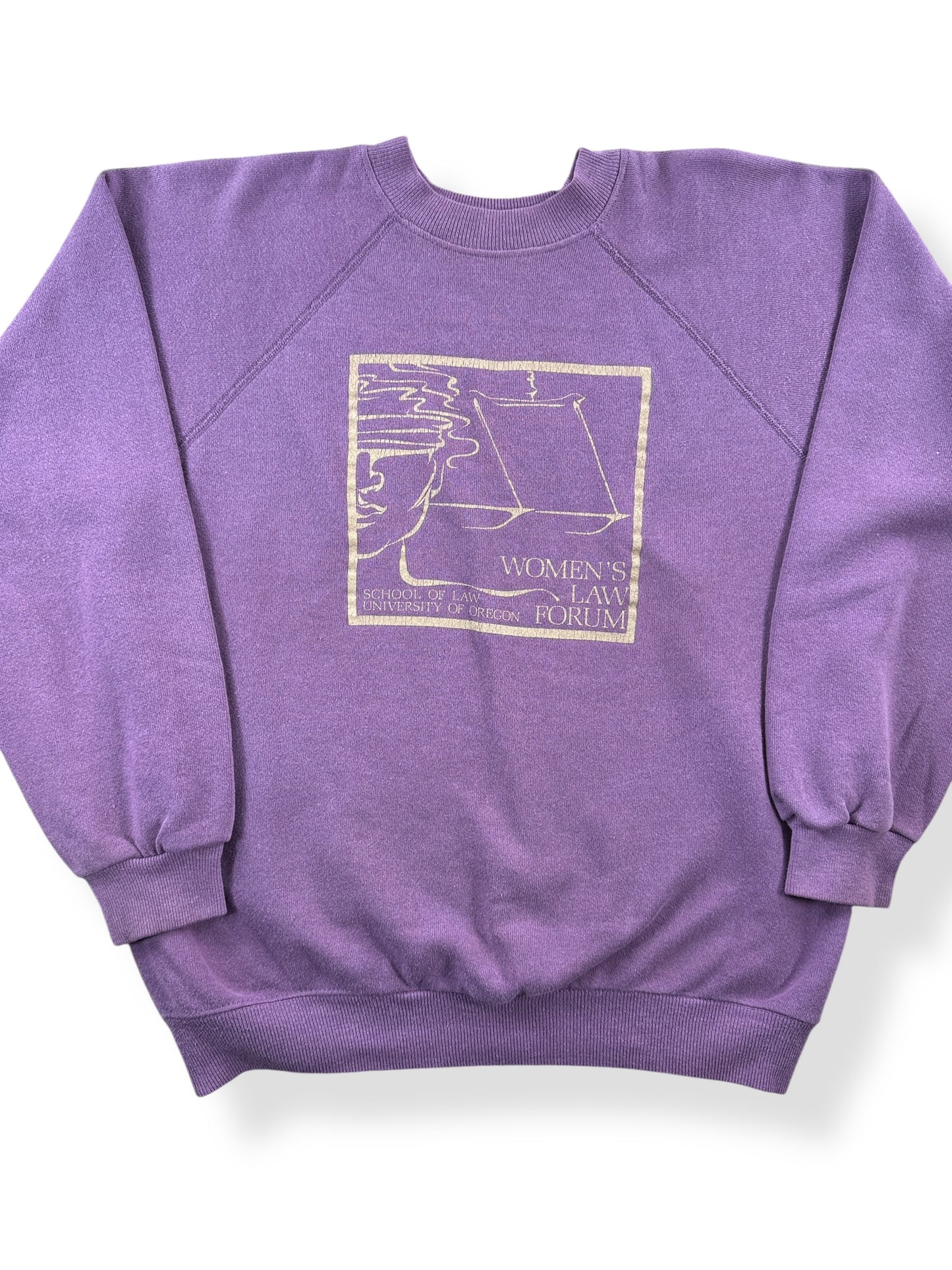 Front Close Up of Vintage U of O Women's Law Forum Crewneck SZ M (Fits S)