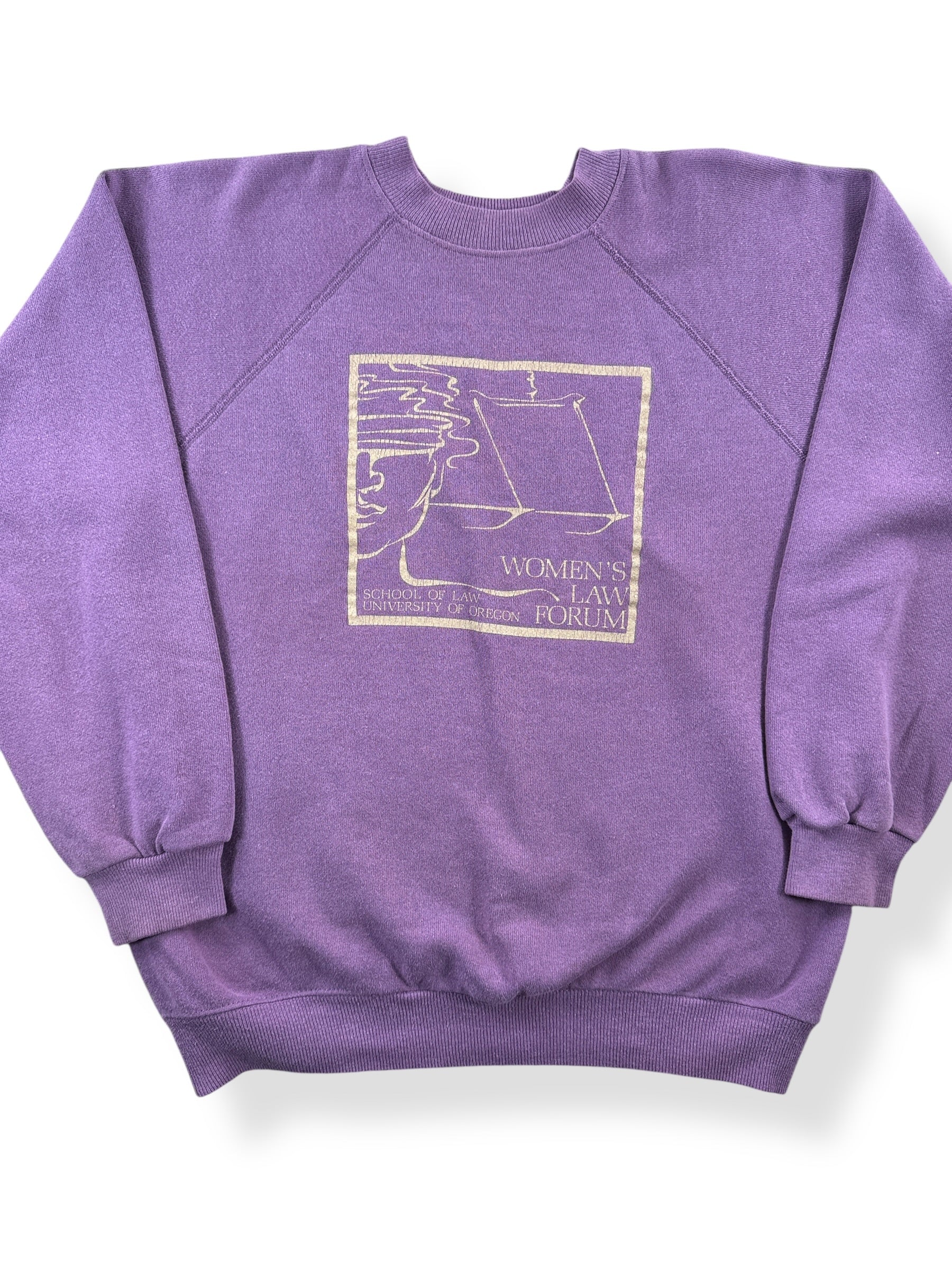Front Close Up of Vintage U of O Women's Law Forum Crewneck SZ M (Fits S)