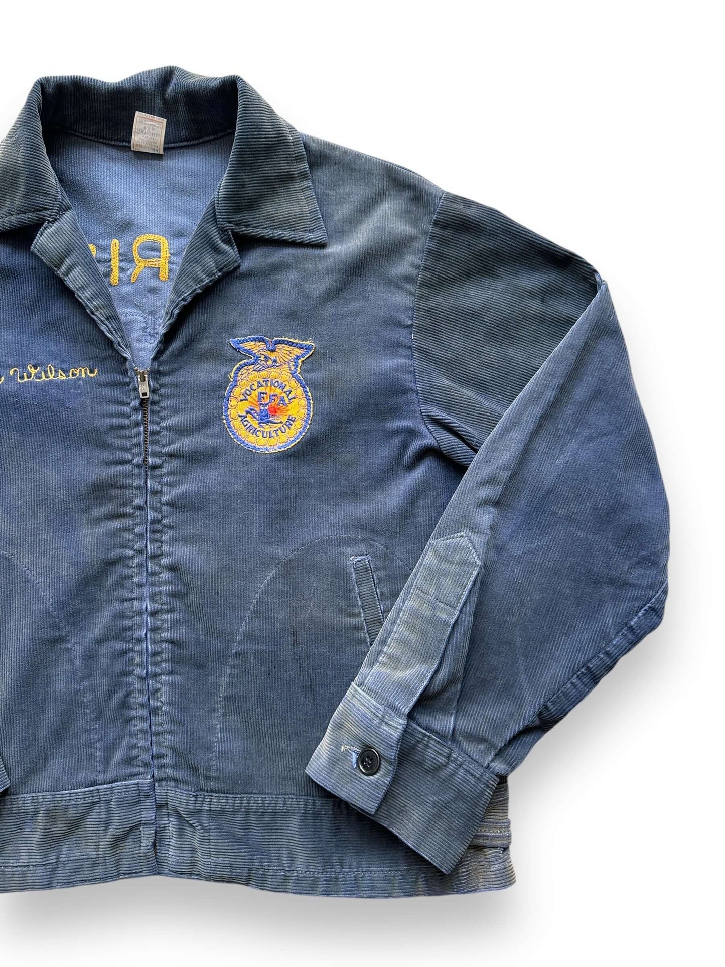 front left of Vintage Faded Bayshore High FL FFA Jacket SZ 44