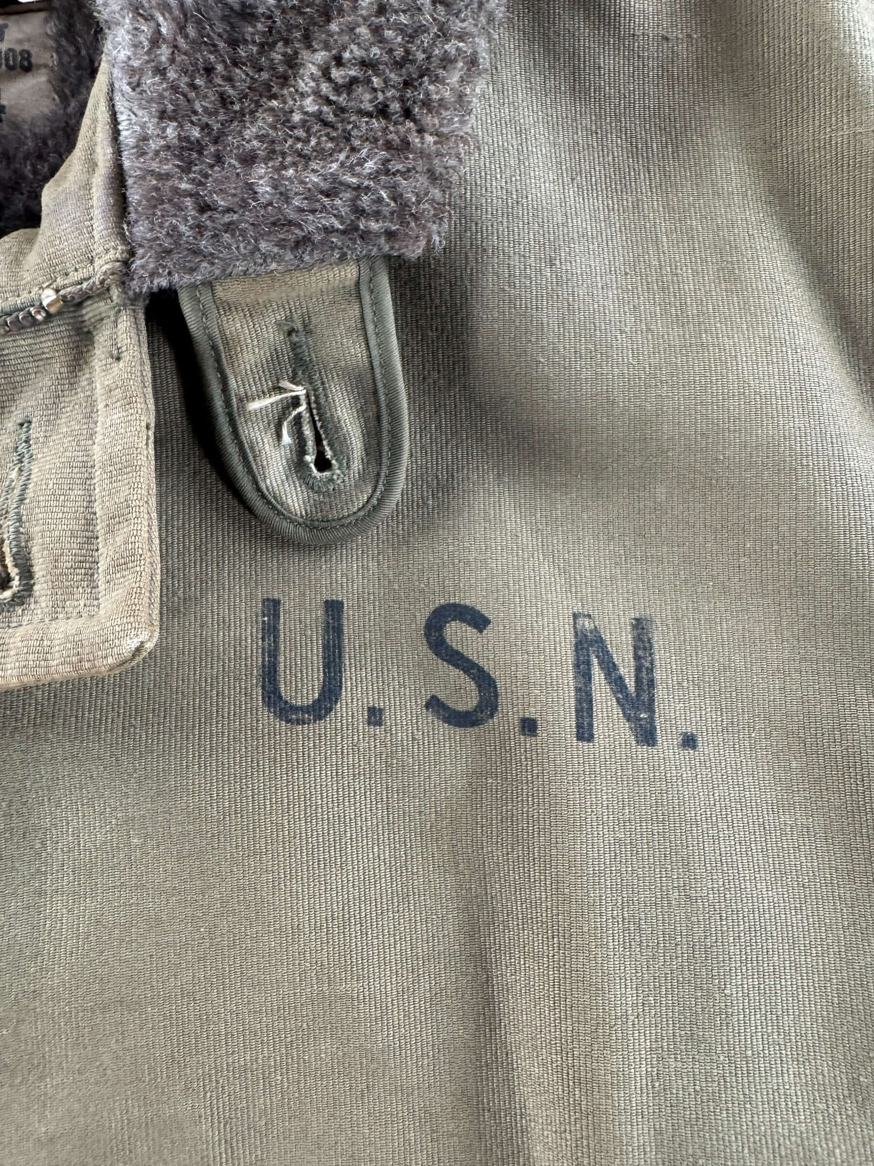 Stencil on Vintage N-1 Deck Jacket SZ 44 - AS IS