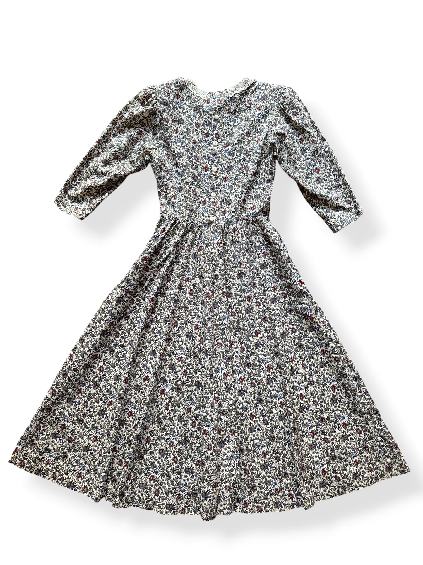 Back of Vintage 80s Lanz Floral Midi Dress SZ M