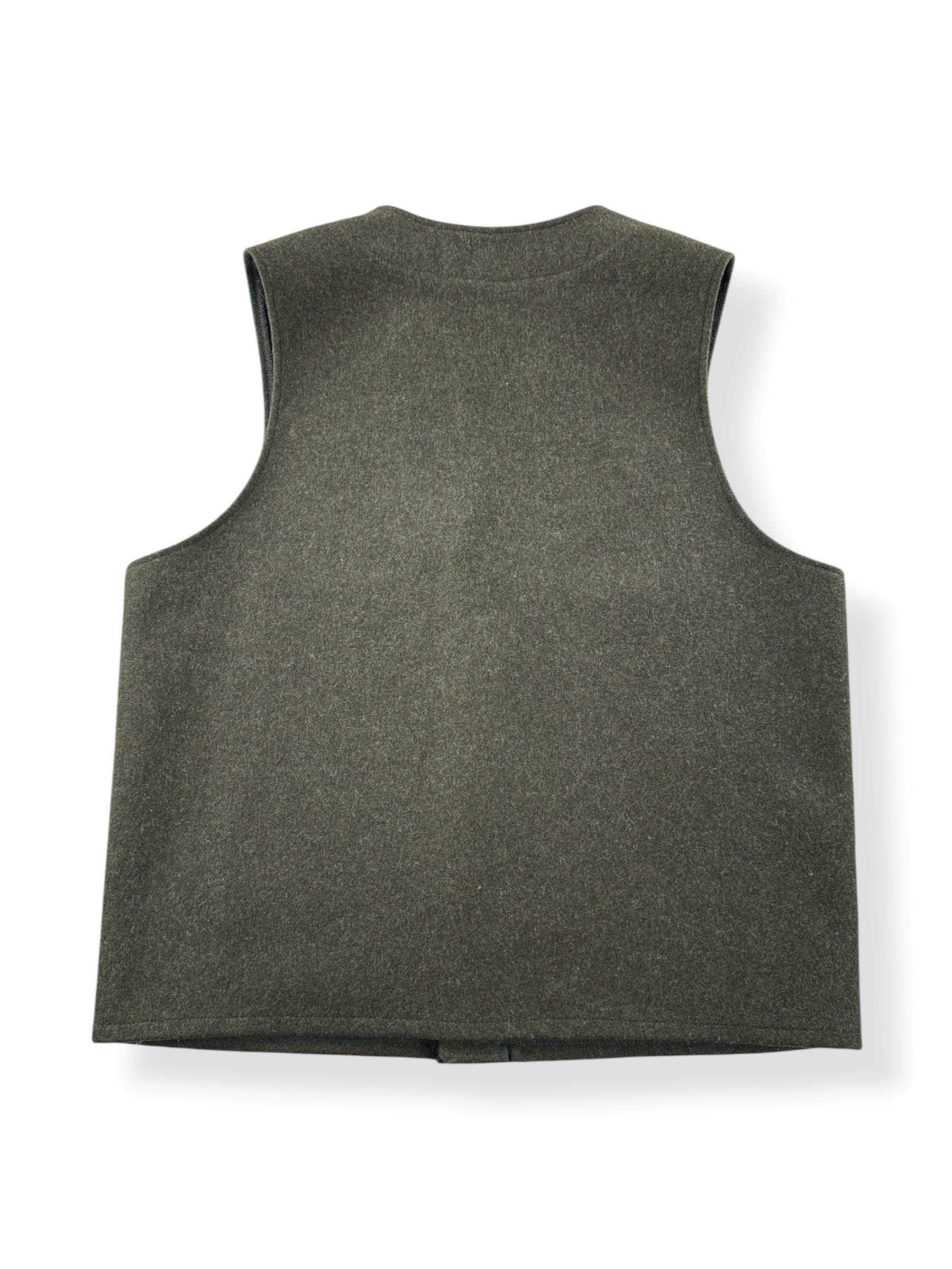 Back of Vintage Filson Forest Green Mackinaw Wool Vest SZ 42