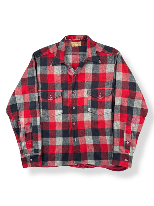 Front of Vintage Town & Country All Wool Button Up Flannel SZ M