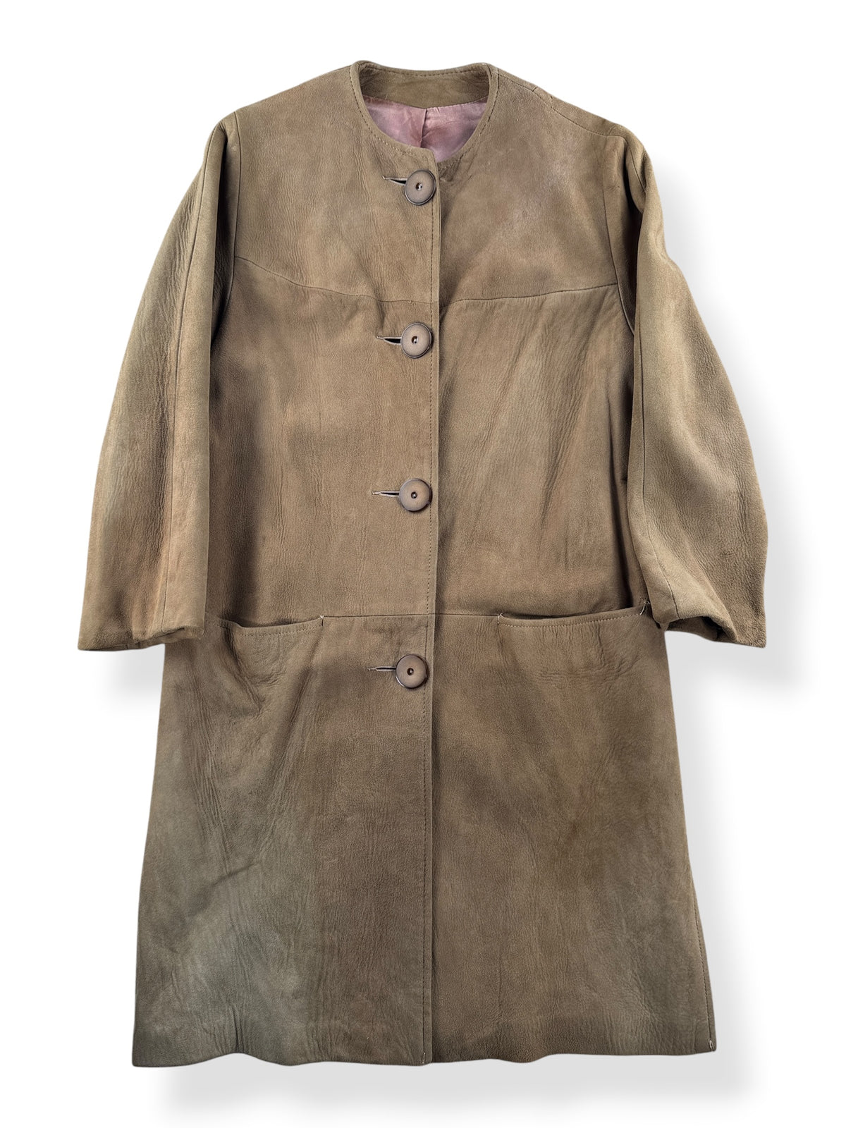 Front of Vintage 60s Suede Coat SZ S - AS IS