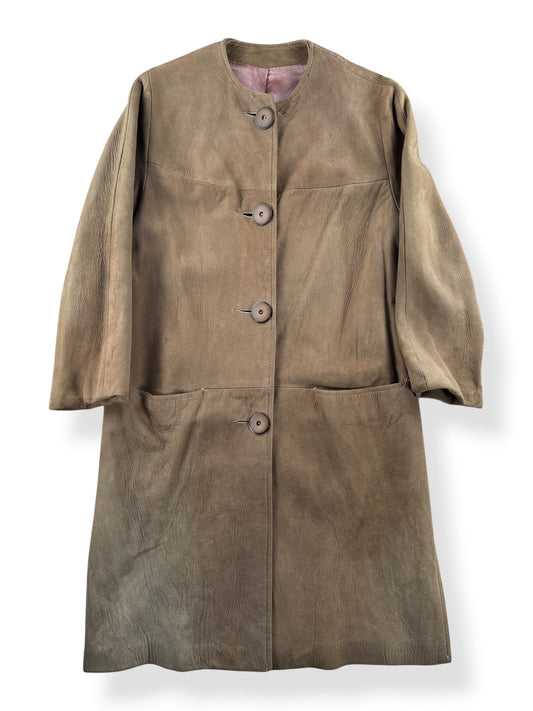 Front of Vintage 60s Suede Coat SZ S - AS IS
