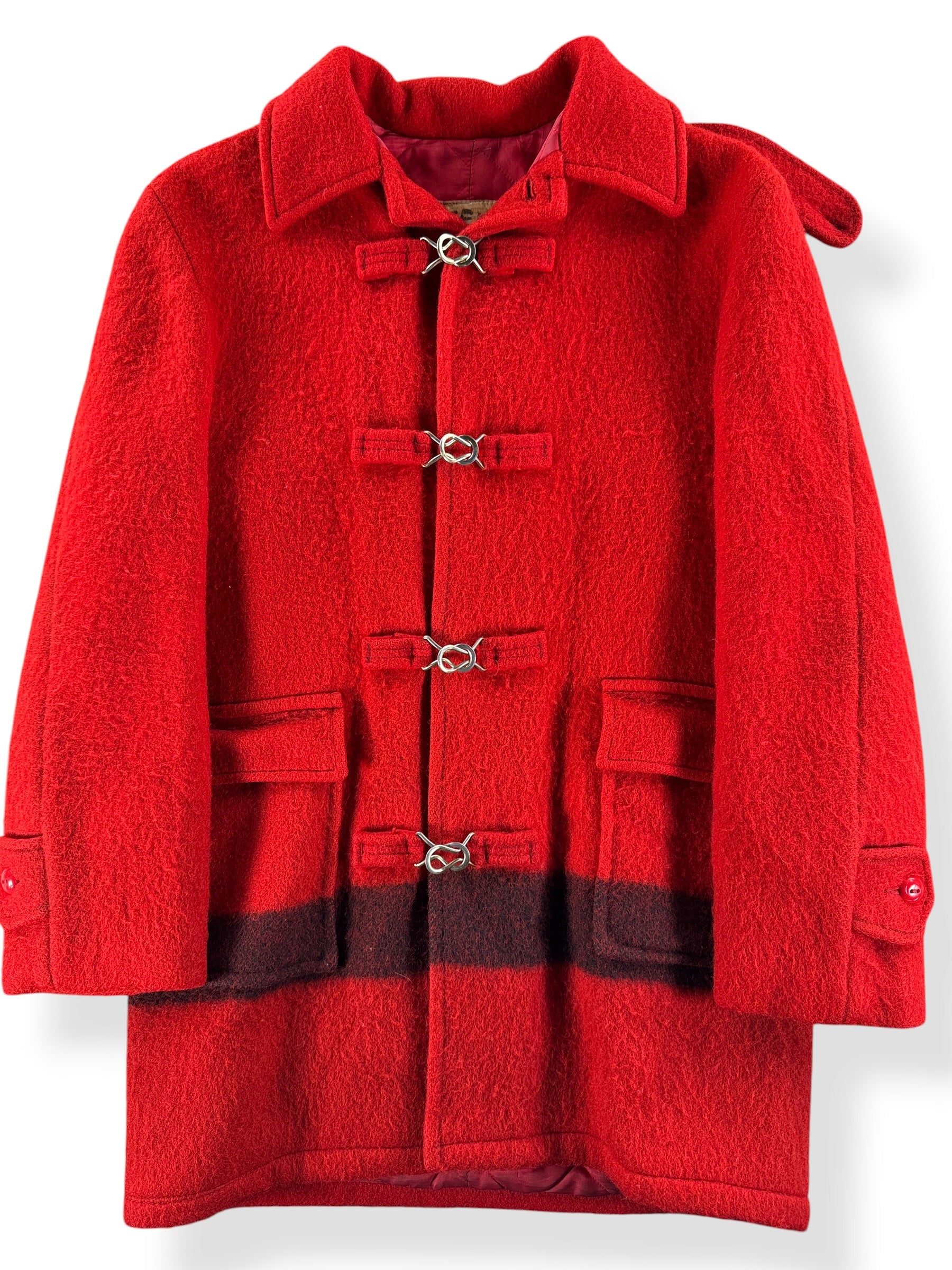 Front Close Up of Vintage Hudson's Bay Wool Striped Coat SZ M