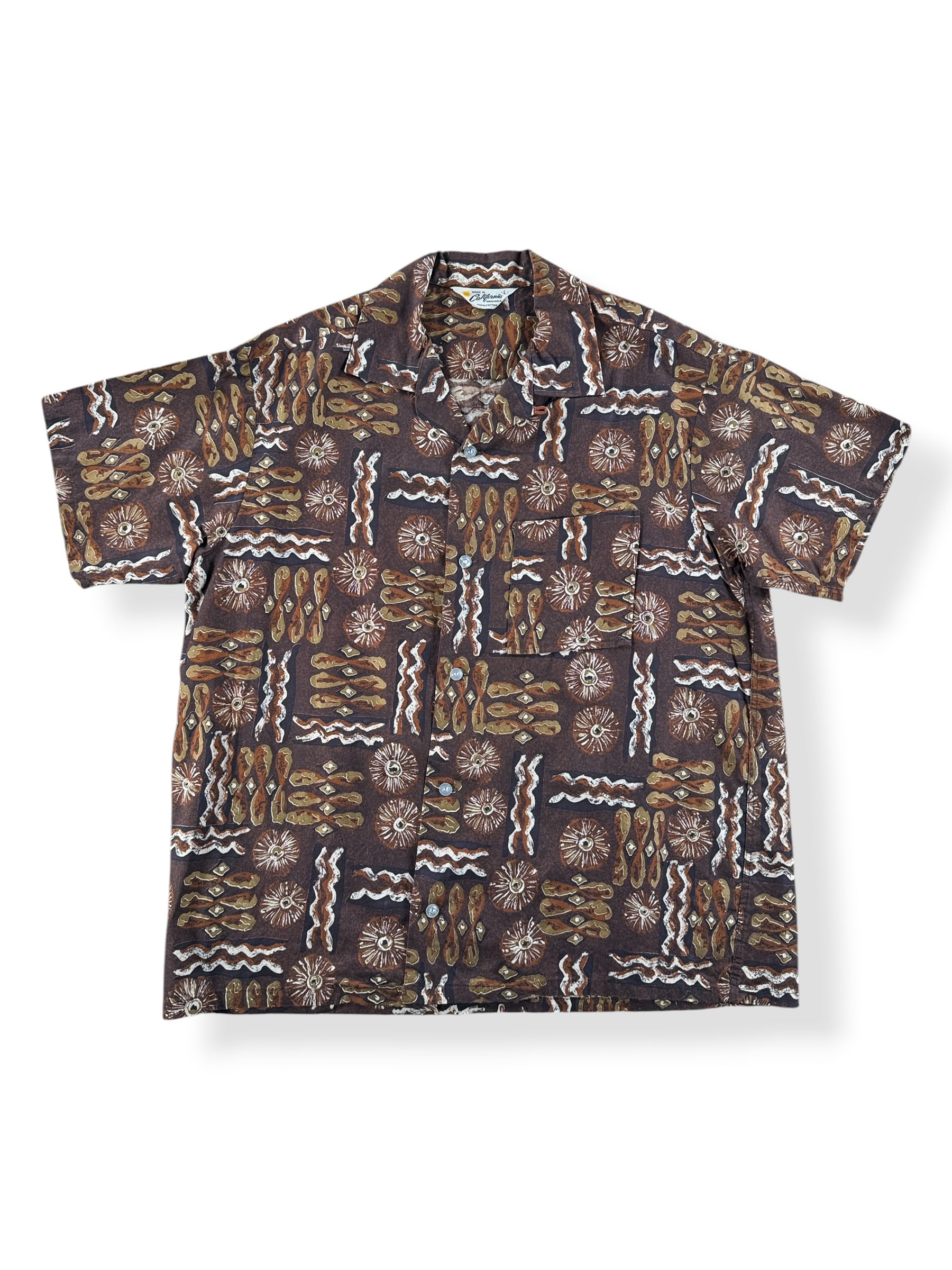 Front of Vintage California Cotton Aloha Shirt SZ L