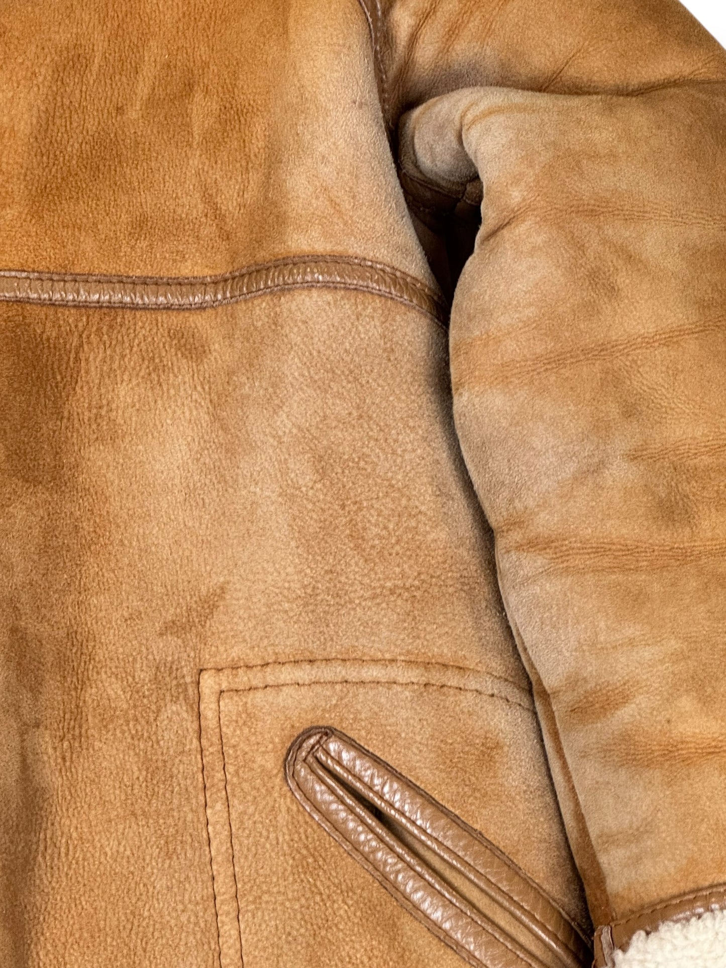 Wear under arm 1970s Aleksander Suede Shearling Coat M