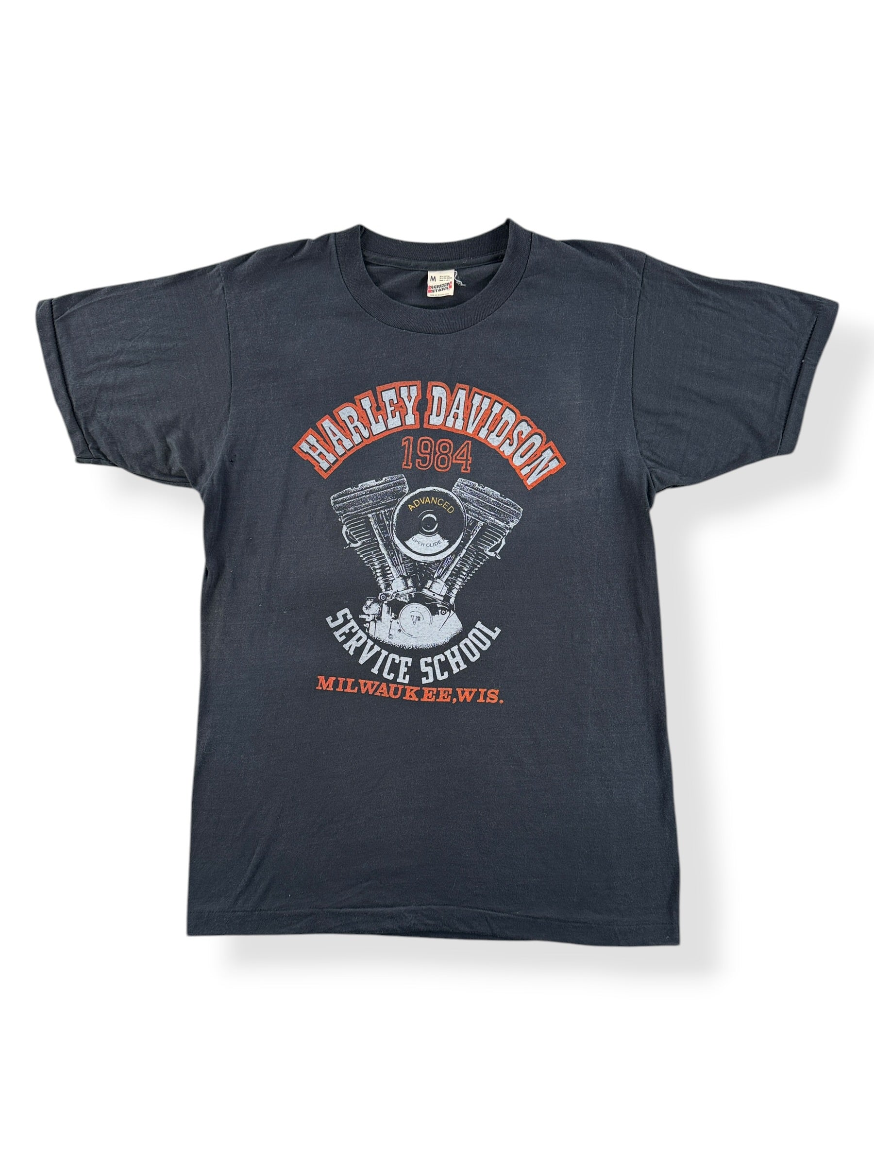 Front of Vintage Harley Davidson Service School Milwaukee Tee SZ M (Fits S)