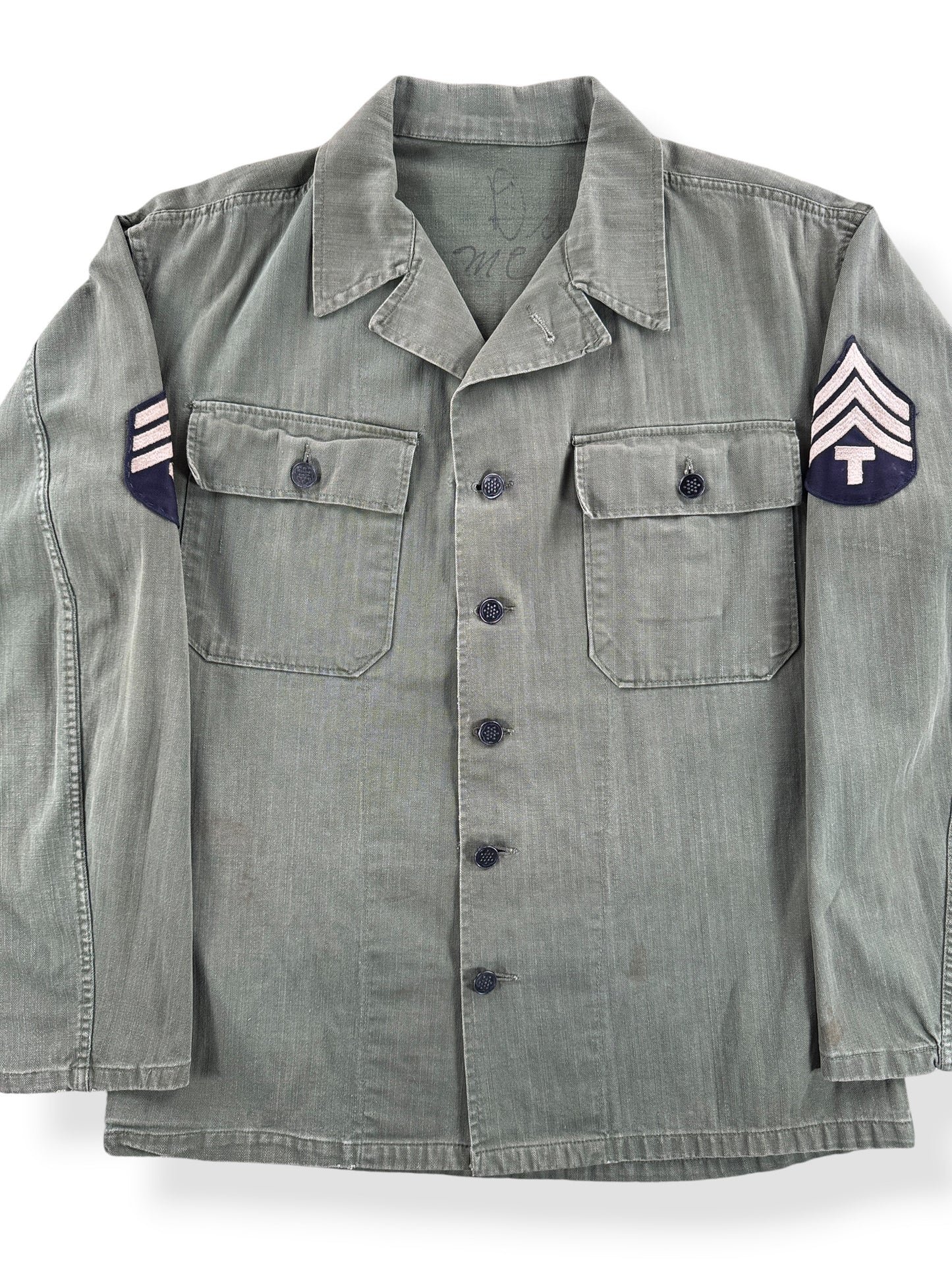 Front Close Up of Vintage 13 Star HBT Jacket SZ M