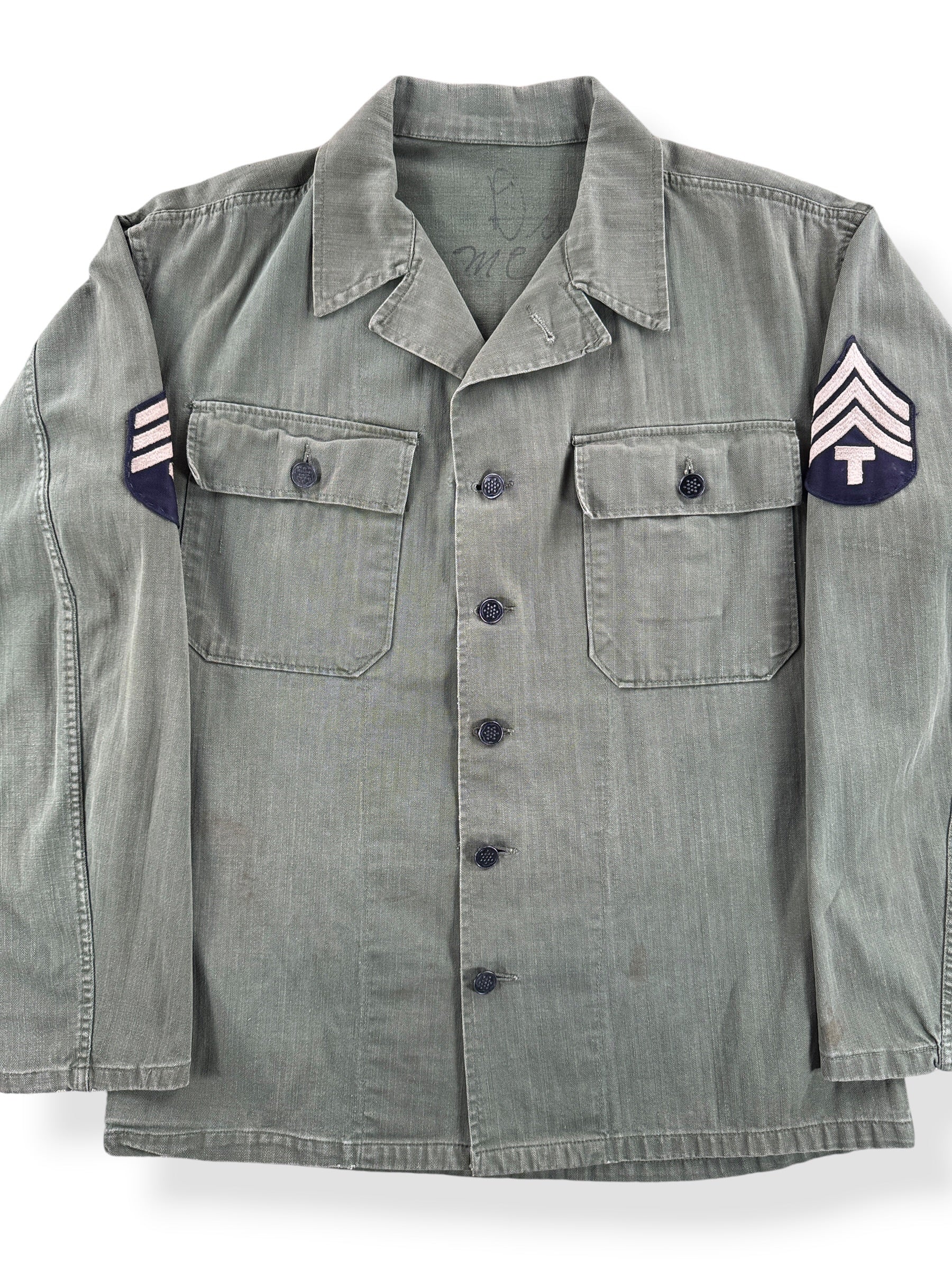 Front Close Up of Vintage 13 Star HBT Jacket SZ M