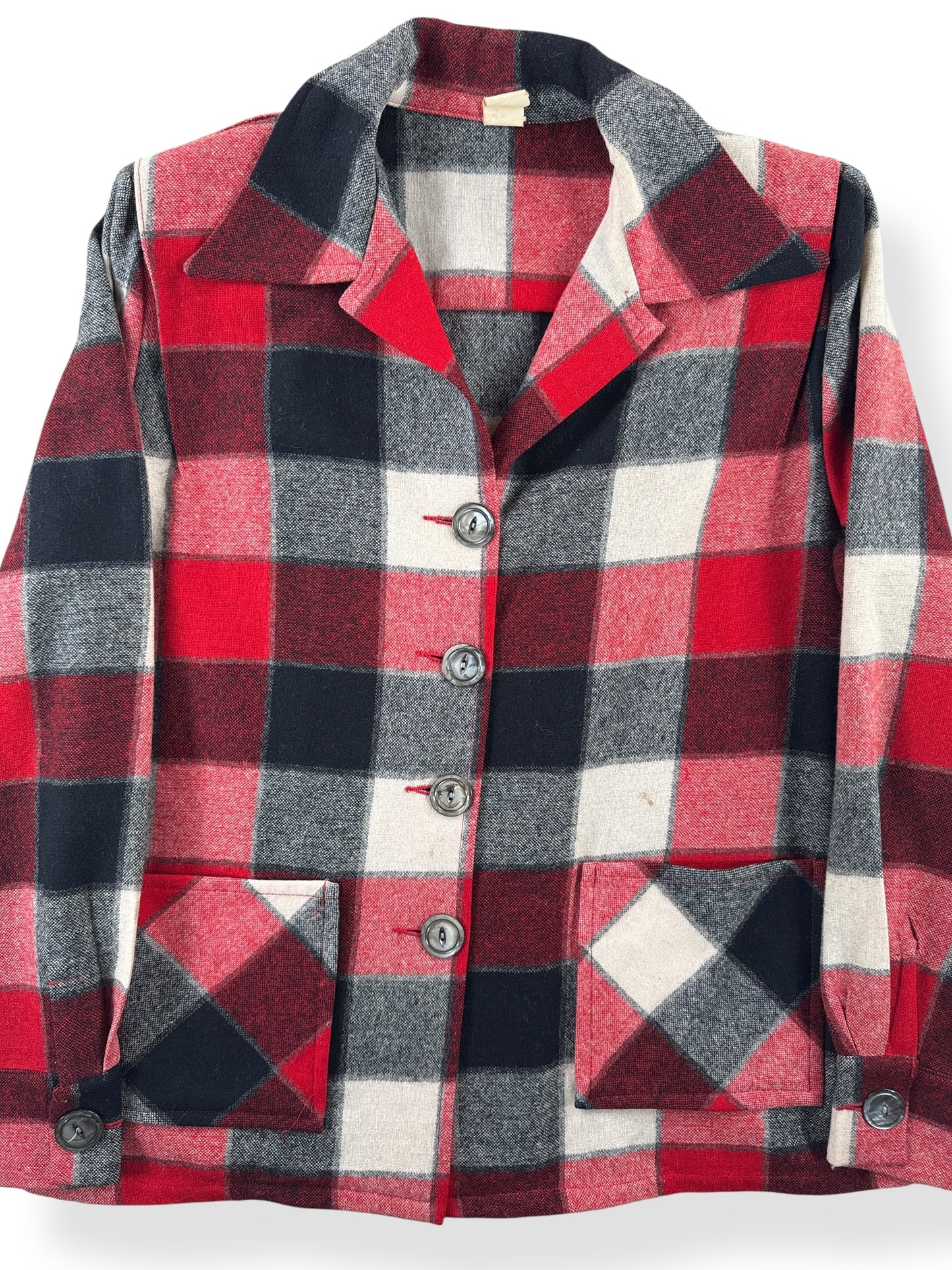 Front Close Up of Vintage Ladies 49'er Style Jacket SZ XL