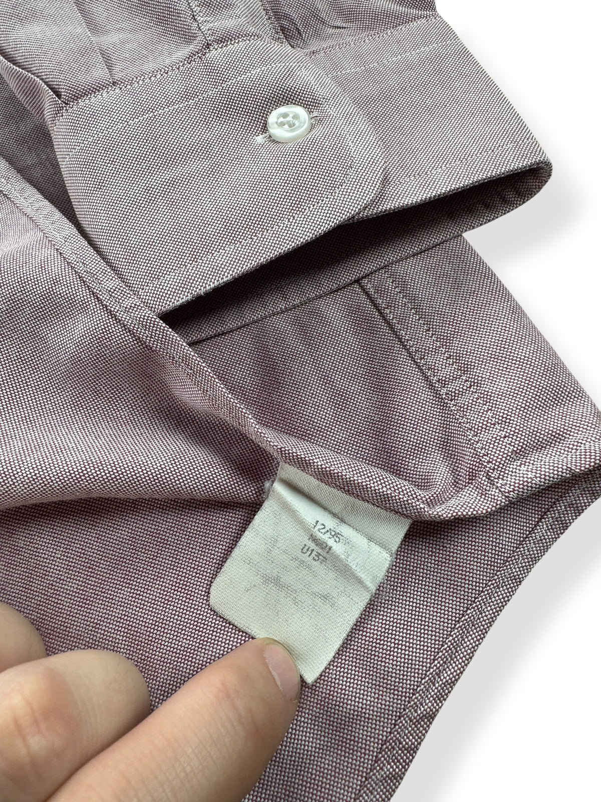 Info tag on Vintage NOS LL Bean Oxford Shirt SZ XL