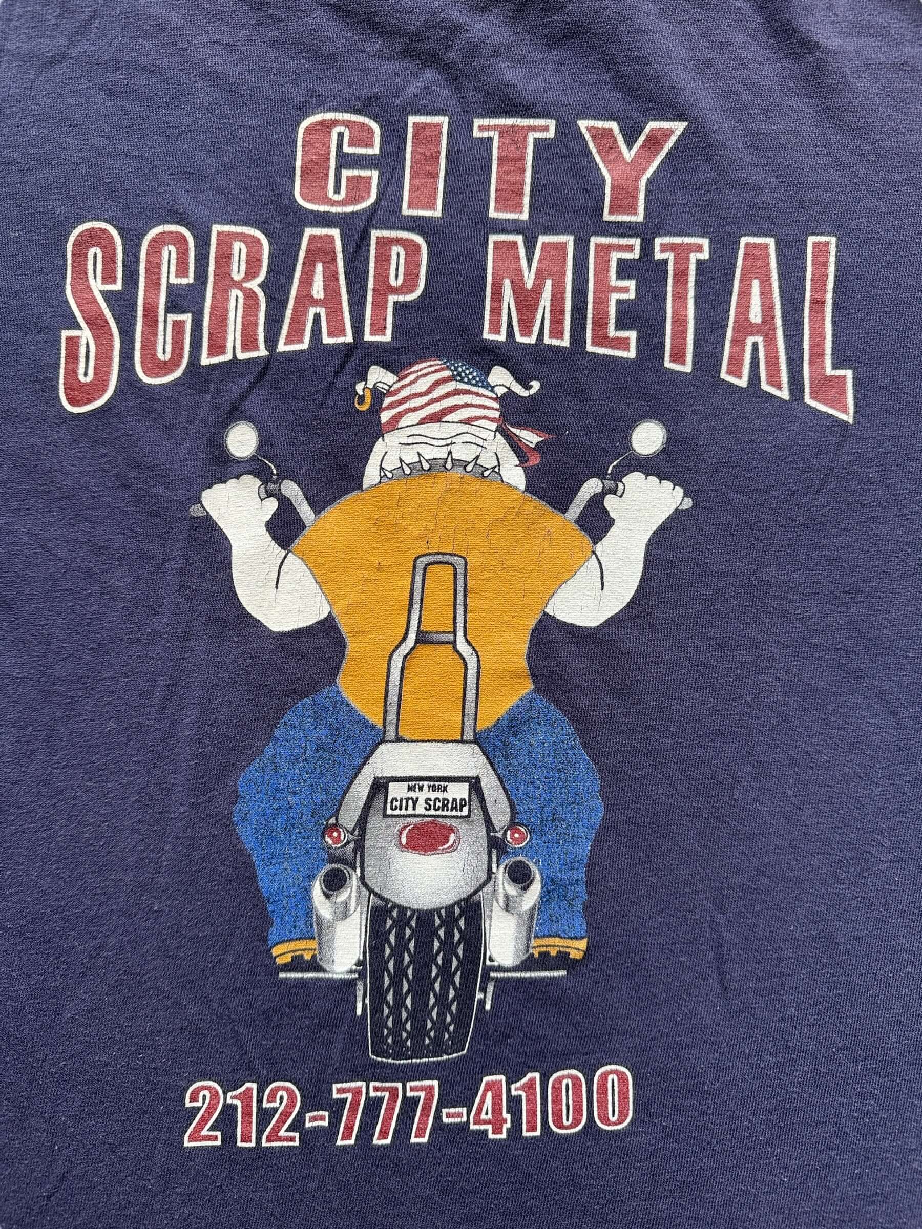 back graphic on Vintage City Scrap Metal Tee SZ XL