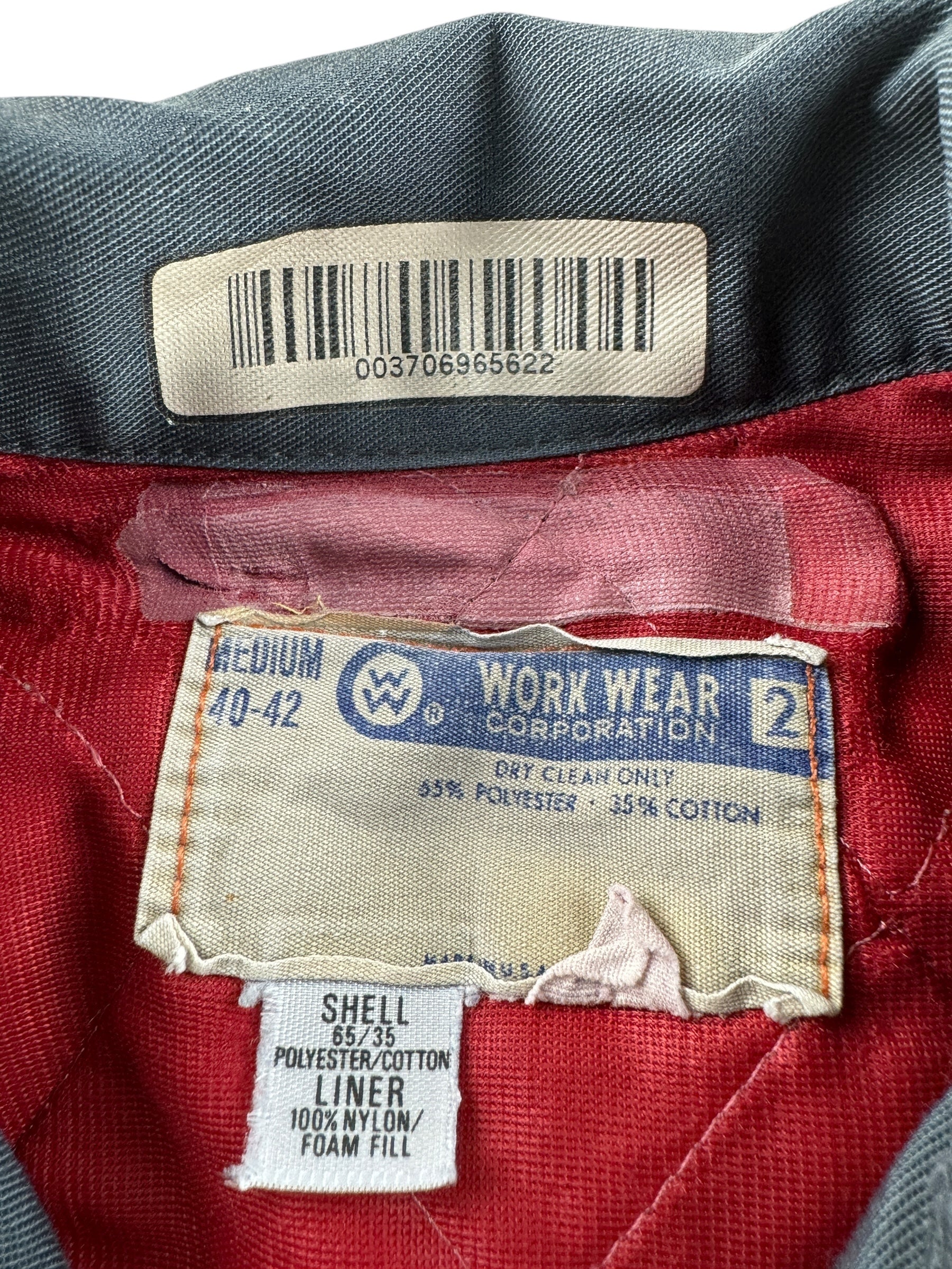 Tag on Vintage Work Wear Gas Station Jacket Quilted Liner SZ M