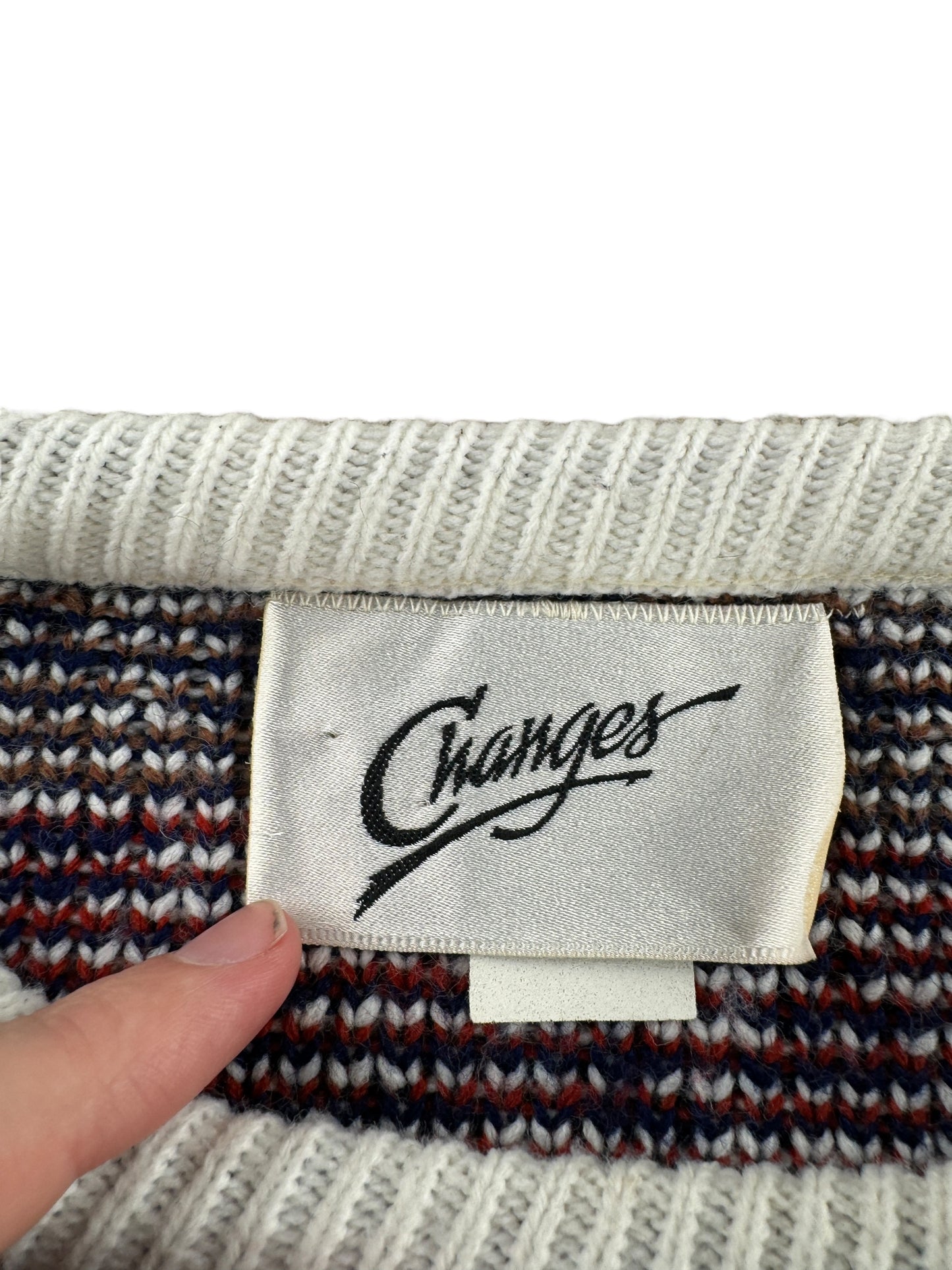 Tag on Vintage Changes Knit Rose Sweater SZ XL