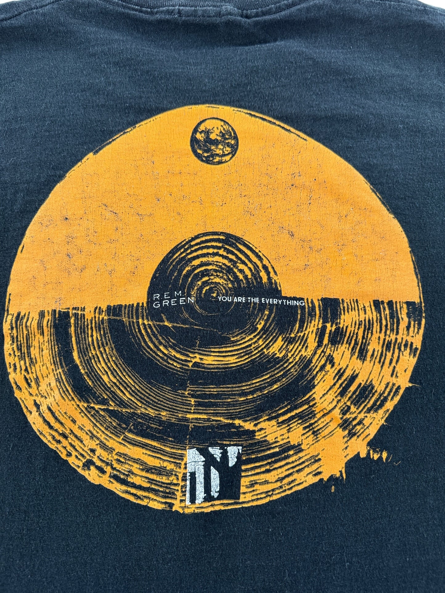 Back Graphic of Vintage R.E.M. Green Band Tee SZ XL