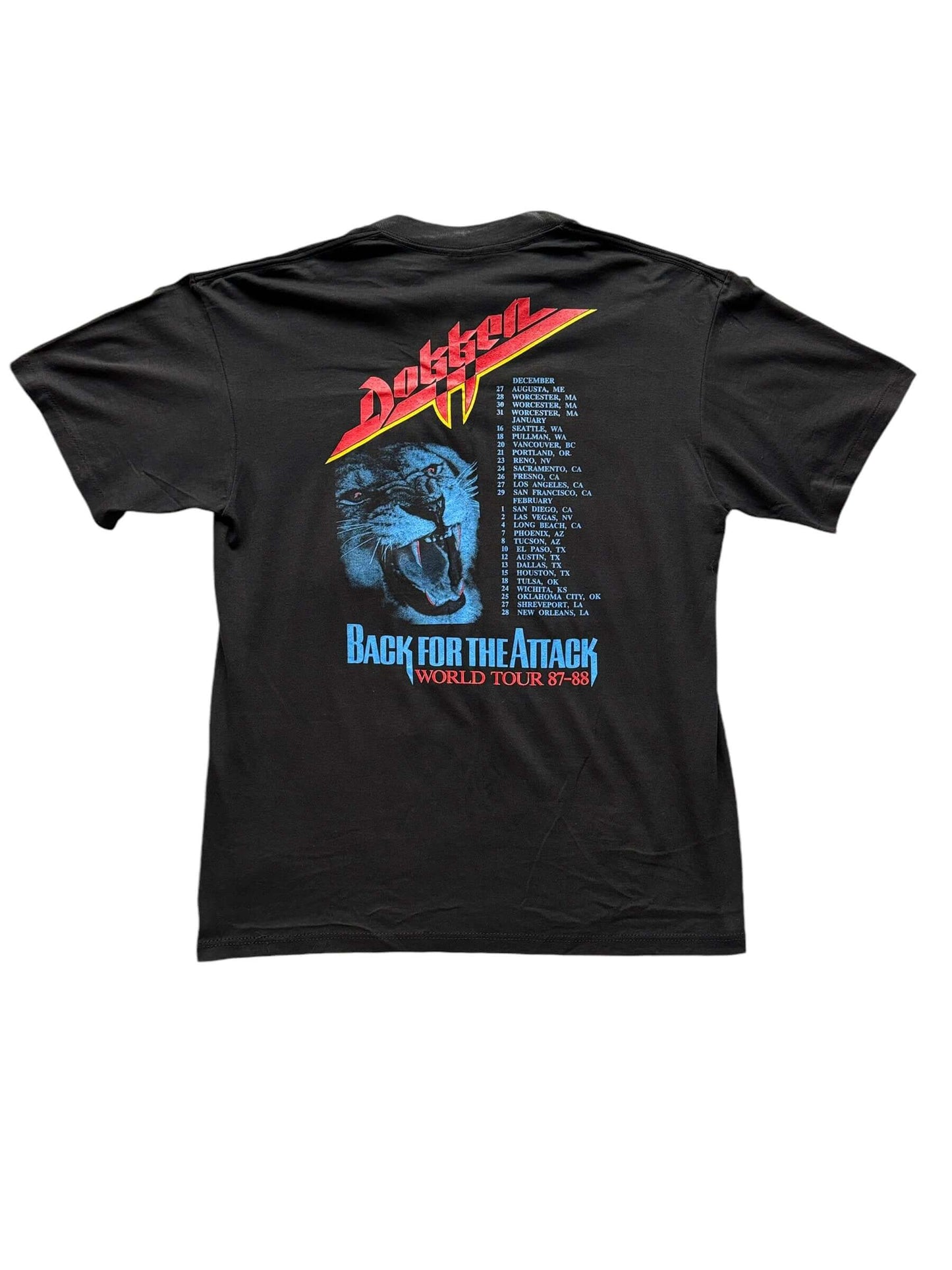 Rear View of Vintage Dokken Back for the Attack Tee SZ L