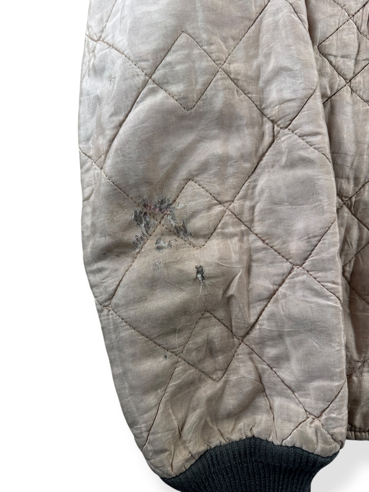 Wear on Vintage Davco Quilted Liner Jacket SZ L AS IS