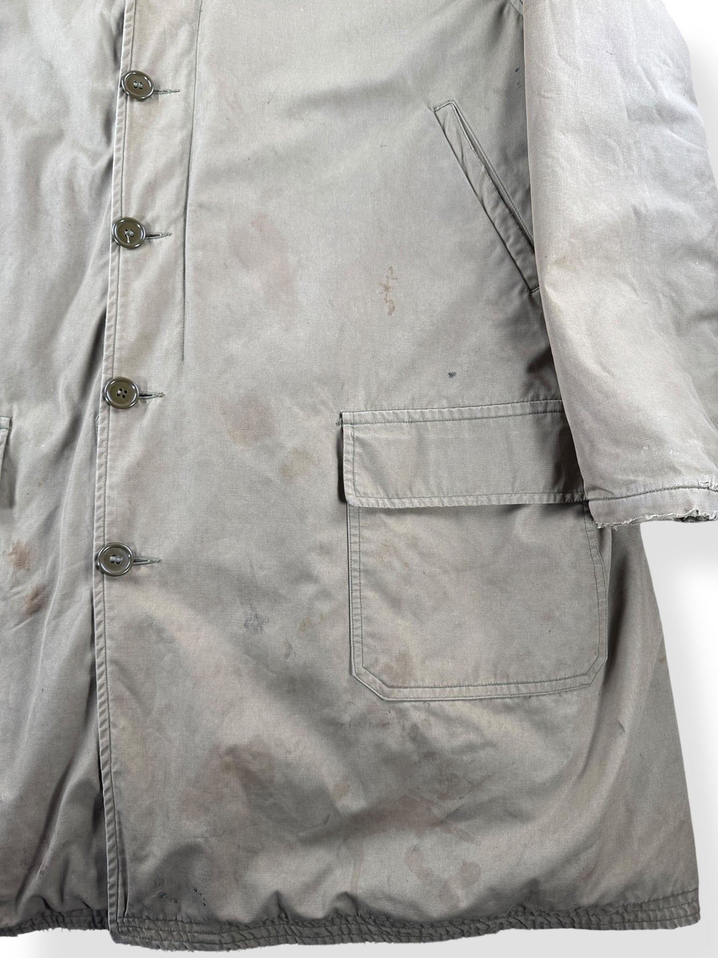 Wear on Vintage WW2 Military Parka SZ XXL AS IS