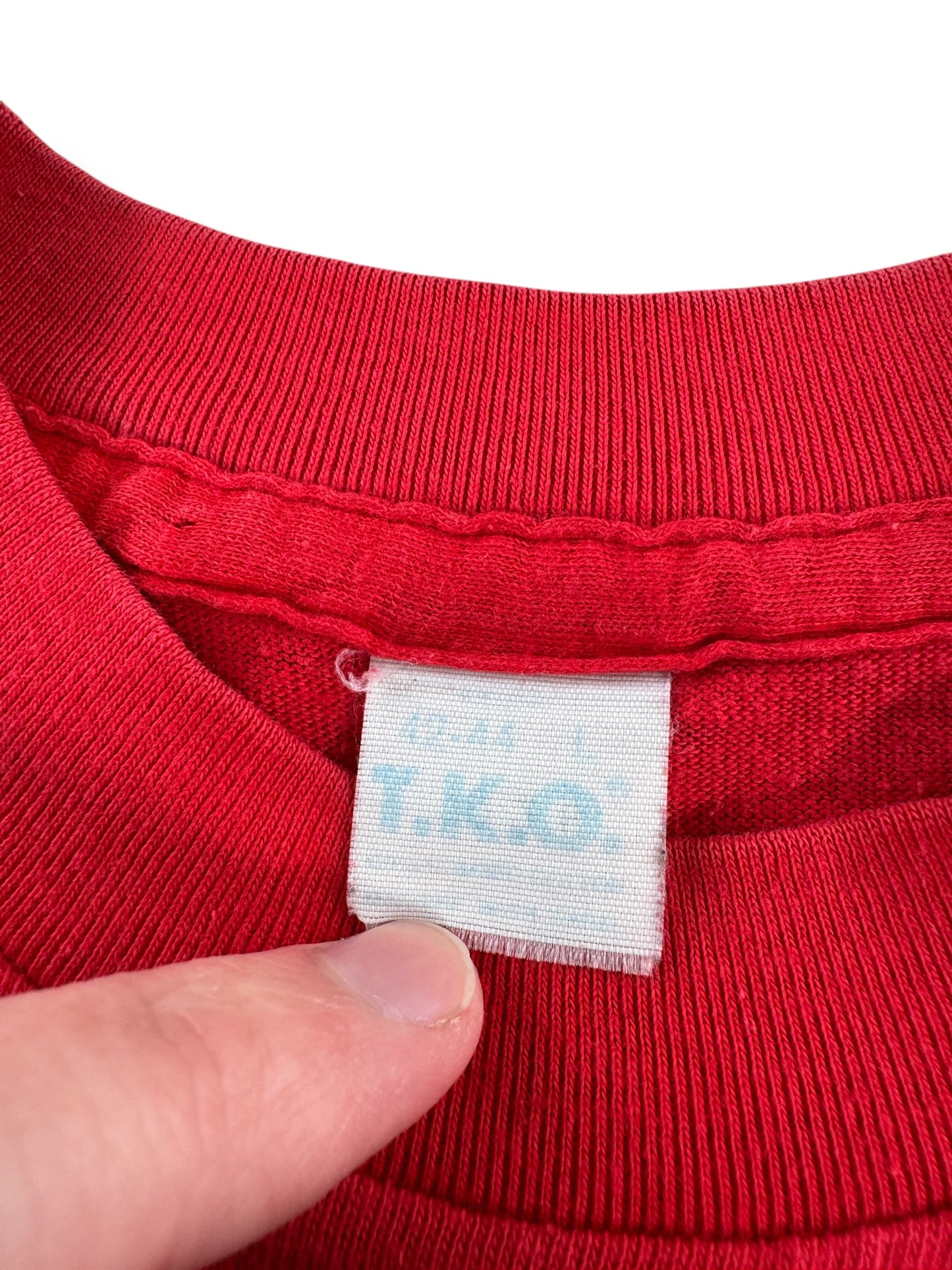 Tag on Vintage 70s Heat Press Snap-On Tee SZ L (Fits M)