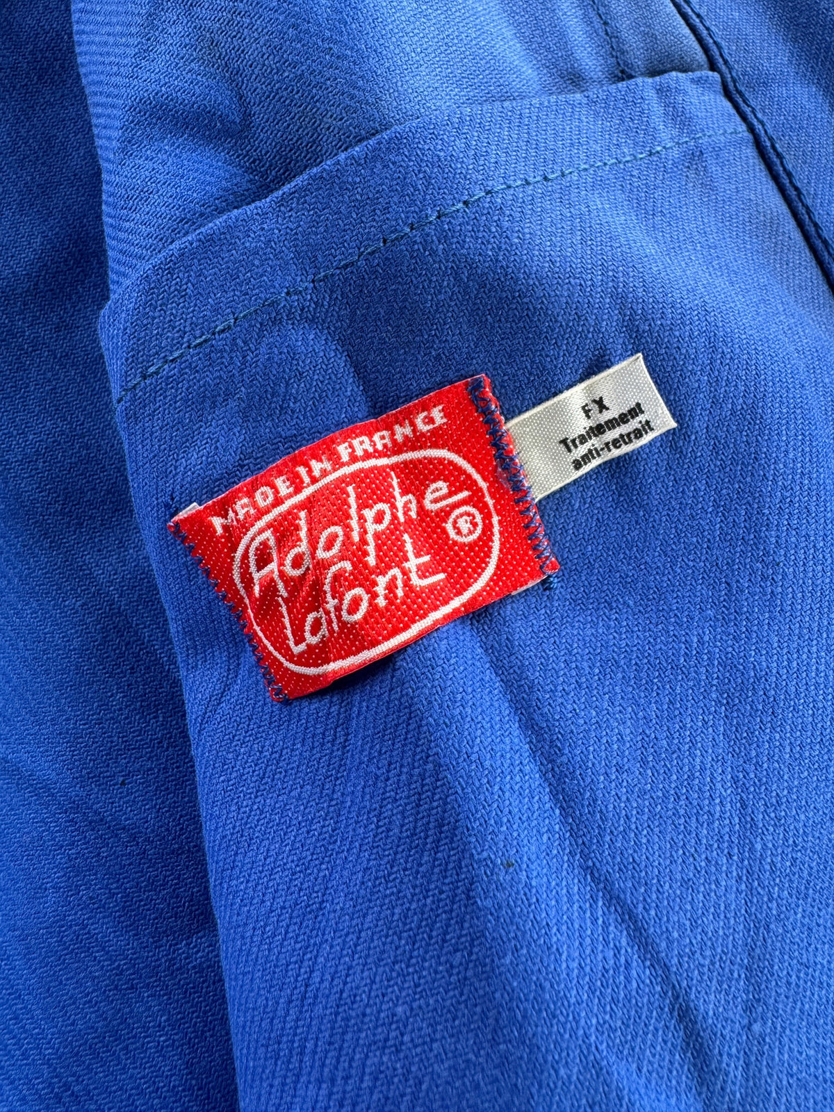 Inner tag on Vintage NOS Adolphe Lafont French Cycling Jacket SZ 48
