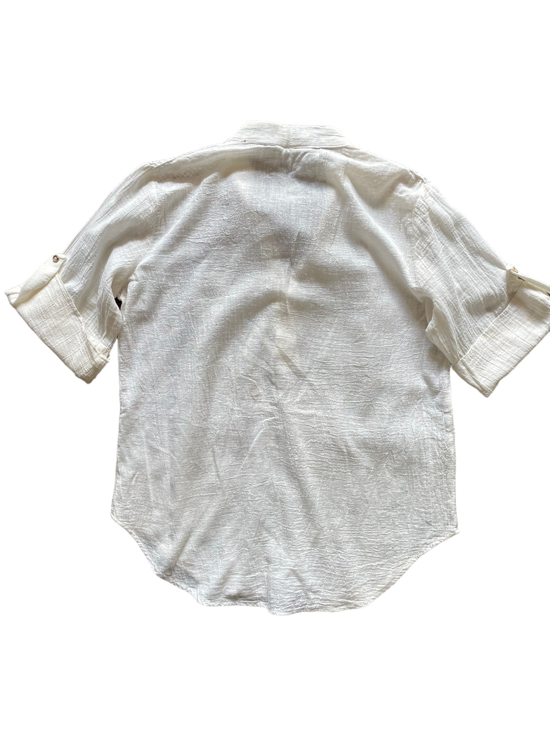 Full back view of Vintage 1970s Indian Cotton Shirt SZ M-L | Vintage Ladies Clothing | Barn Owl True Vintage