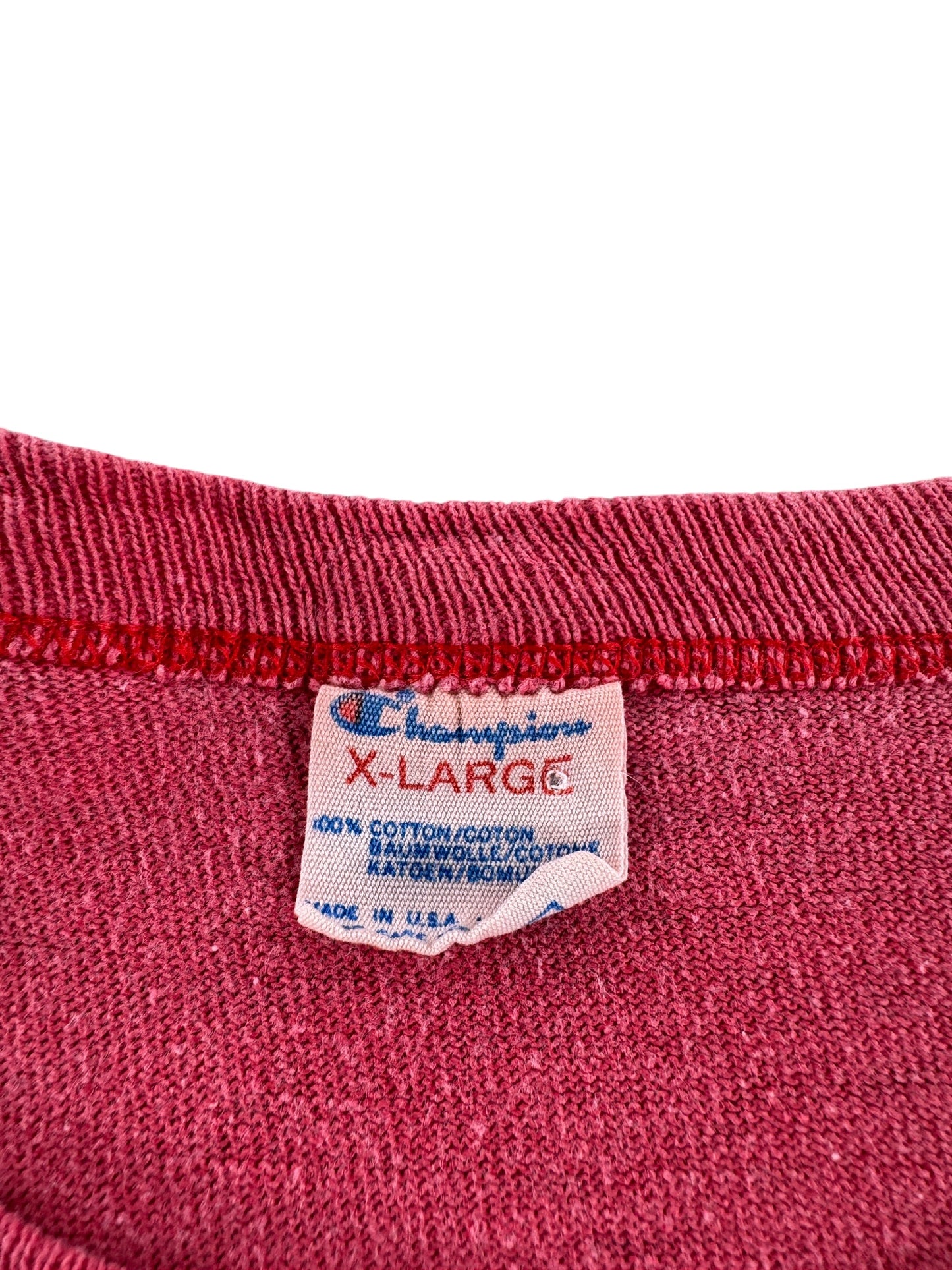 Tag on Vintage Wisconsin Embroidered Champion Tee SZ XL