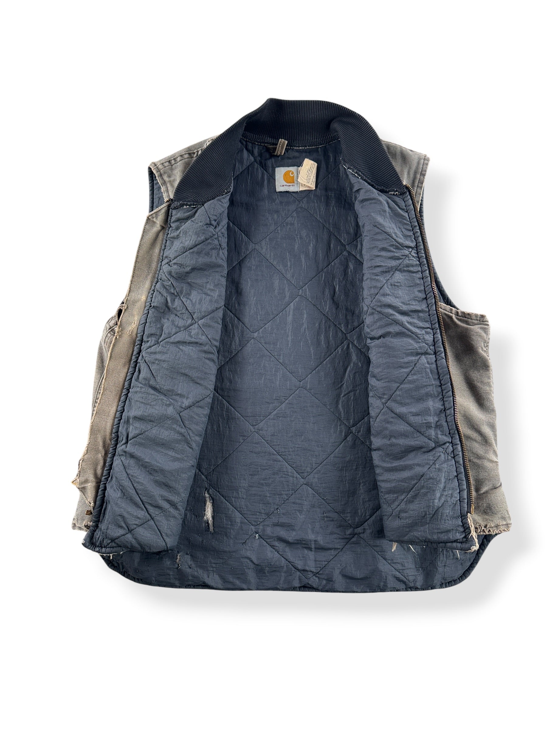 Inside of Vintage Thrashed Carhartt Vest SZ XL