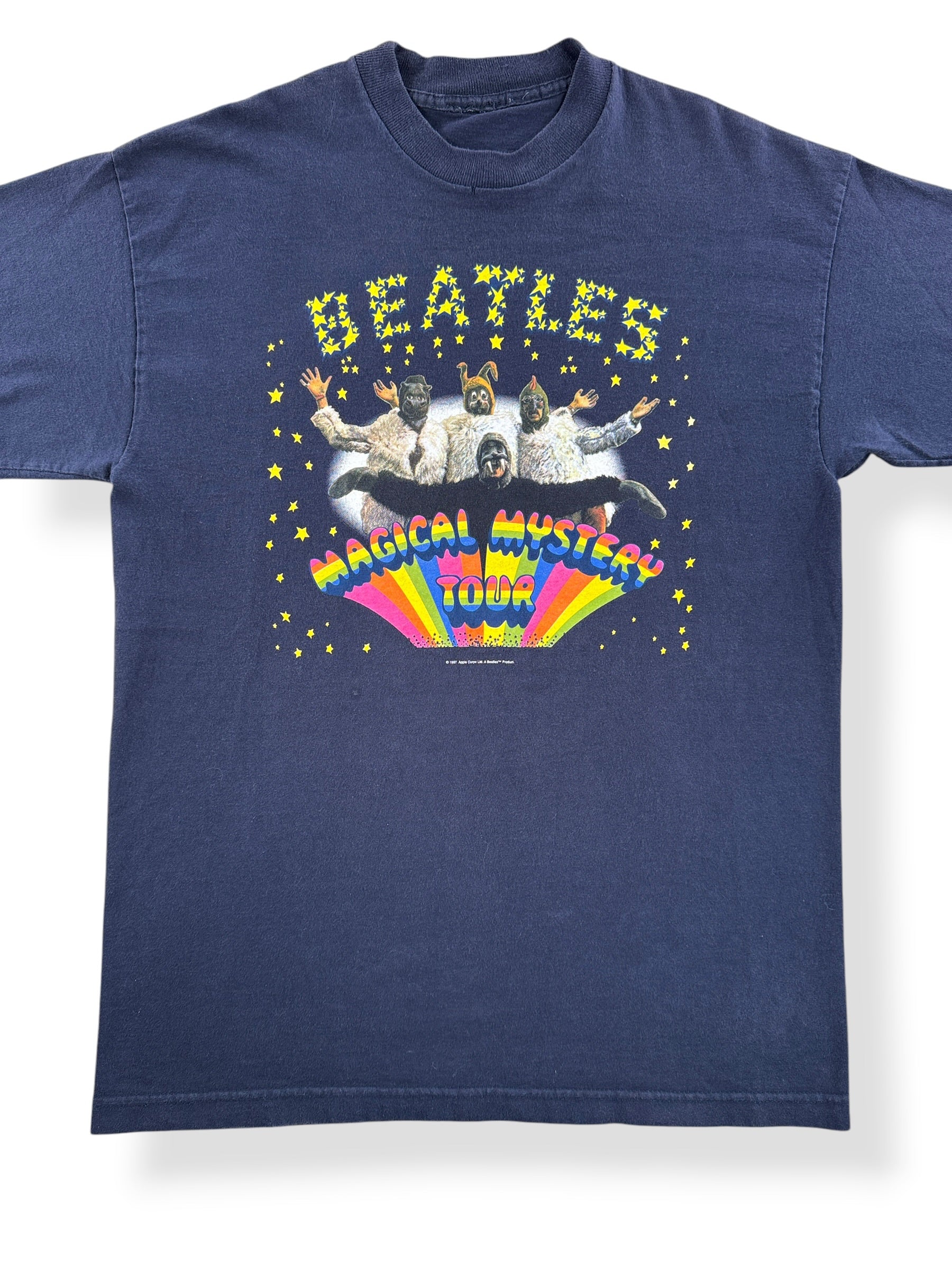 Front Close Up of Vintage Beatles Magical Mystery Tour Tee SZ M