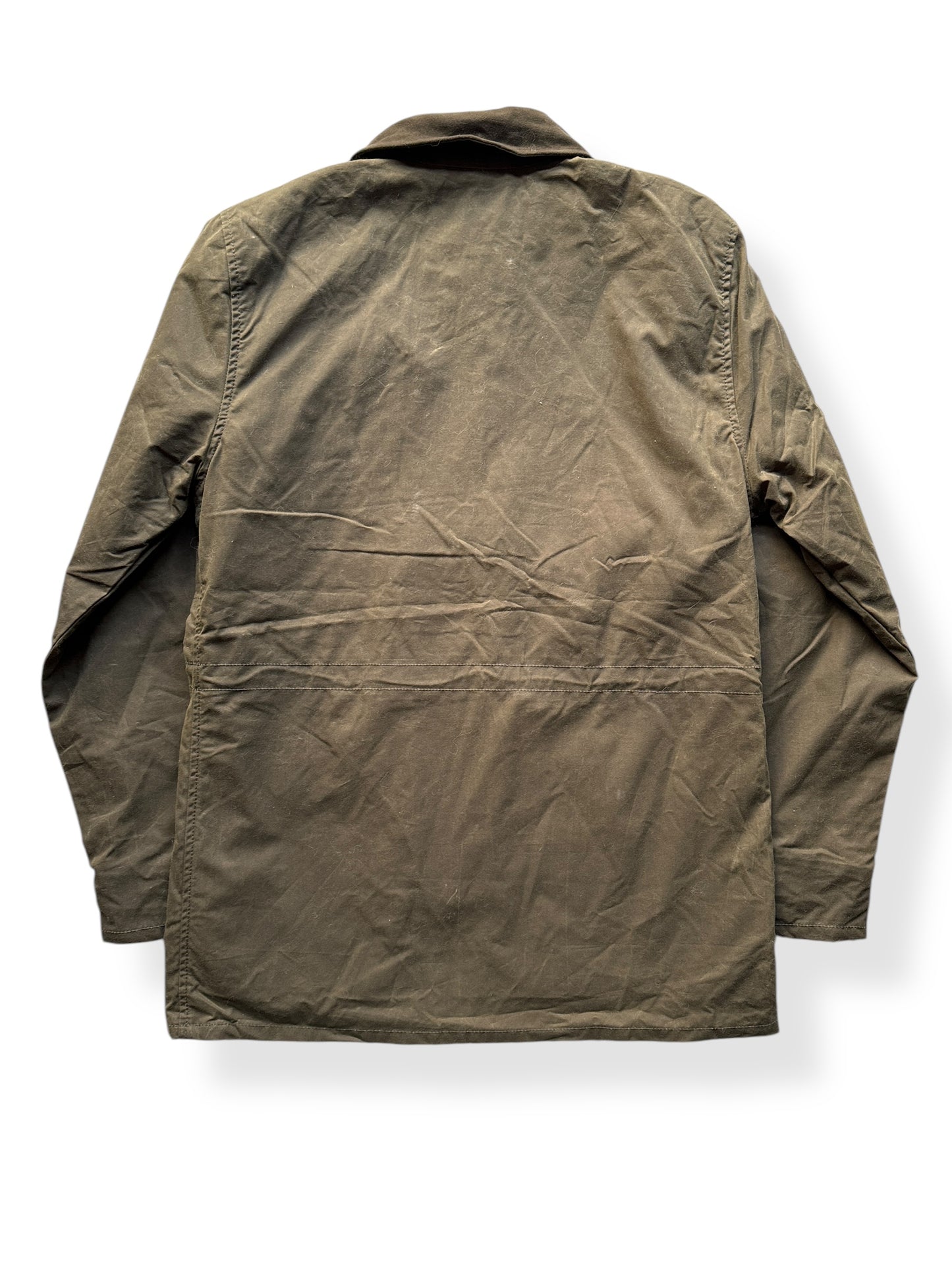 Back of Filson Cover Cloth Mile Marker Jacket SZ M Long