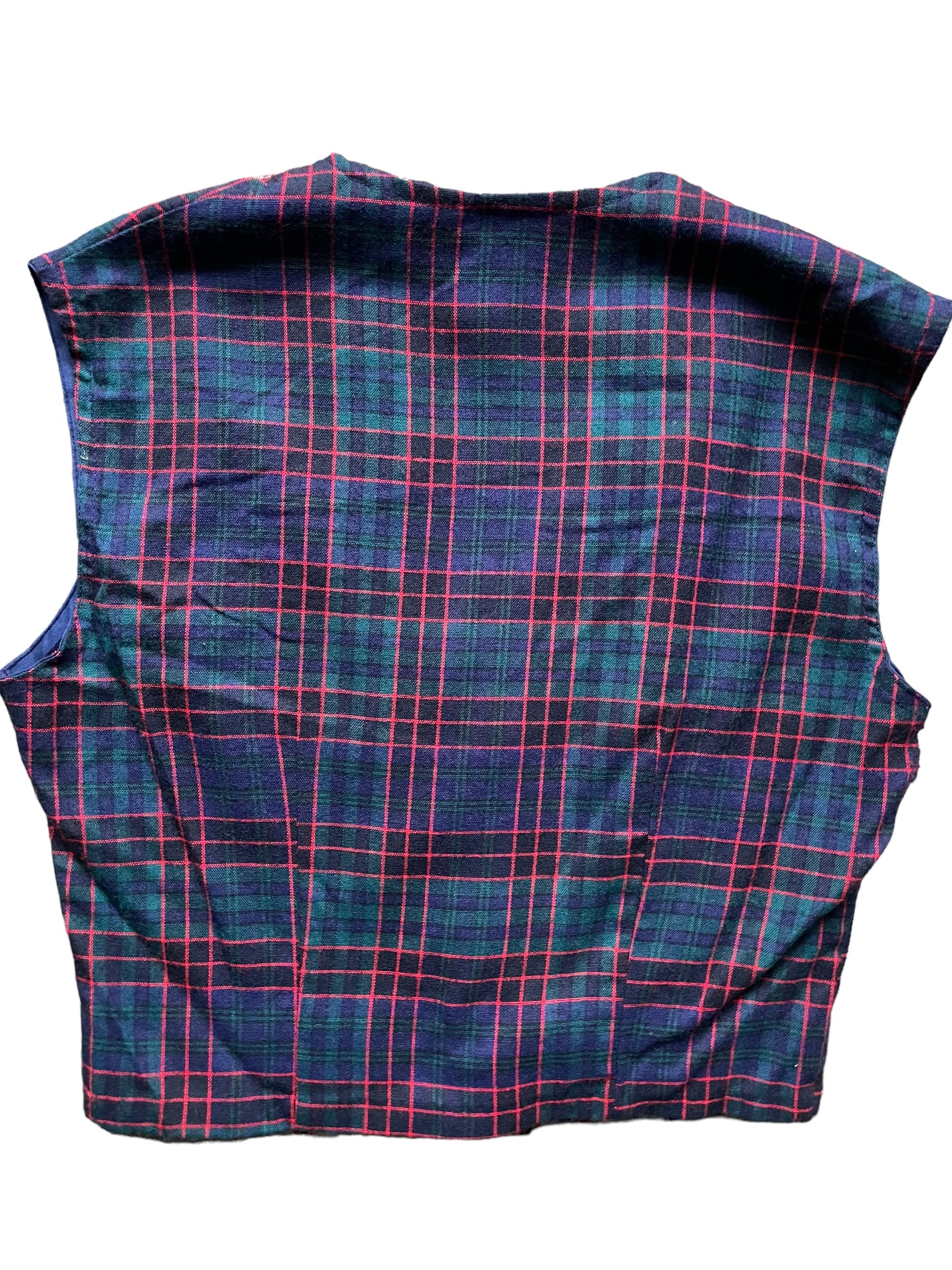 Full back view of Vintage 1950s Fruit of the Loom Plaid Vest | Seattle True Vintage | Barn Owl Vintage Goods