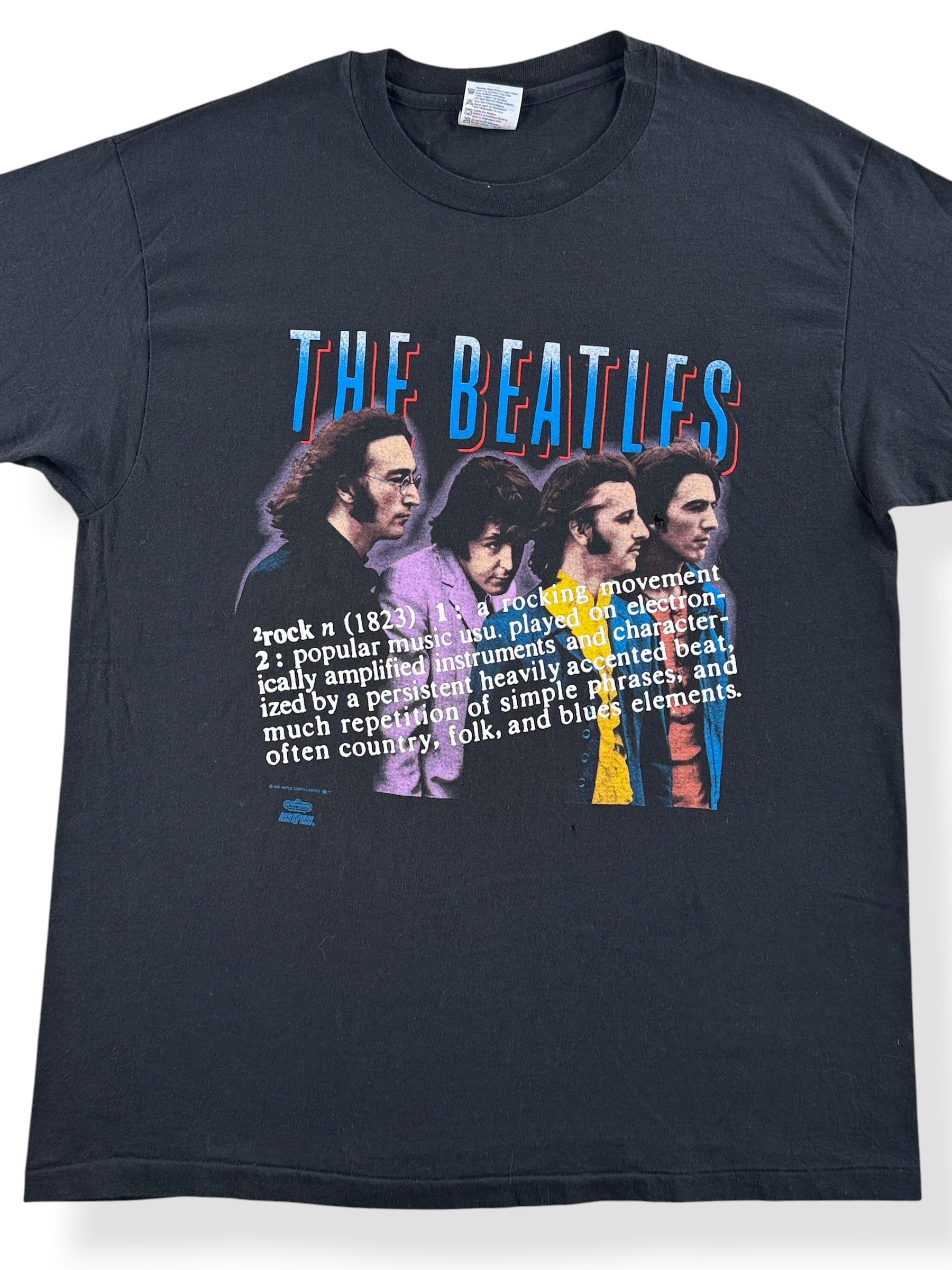 Front Close Up of Vintage The Beatles '91 Puff Print Tee SZ XL (Fits L)