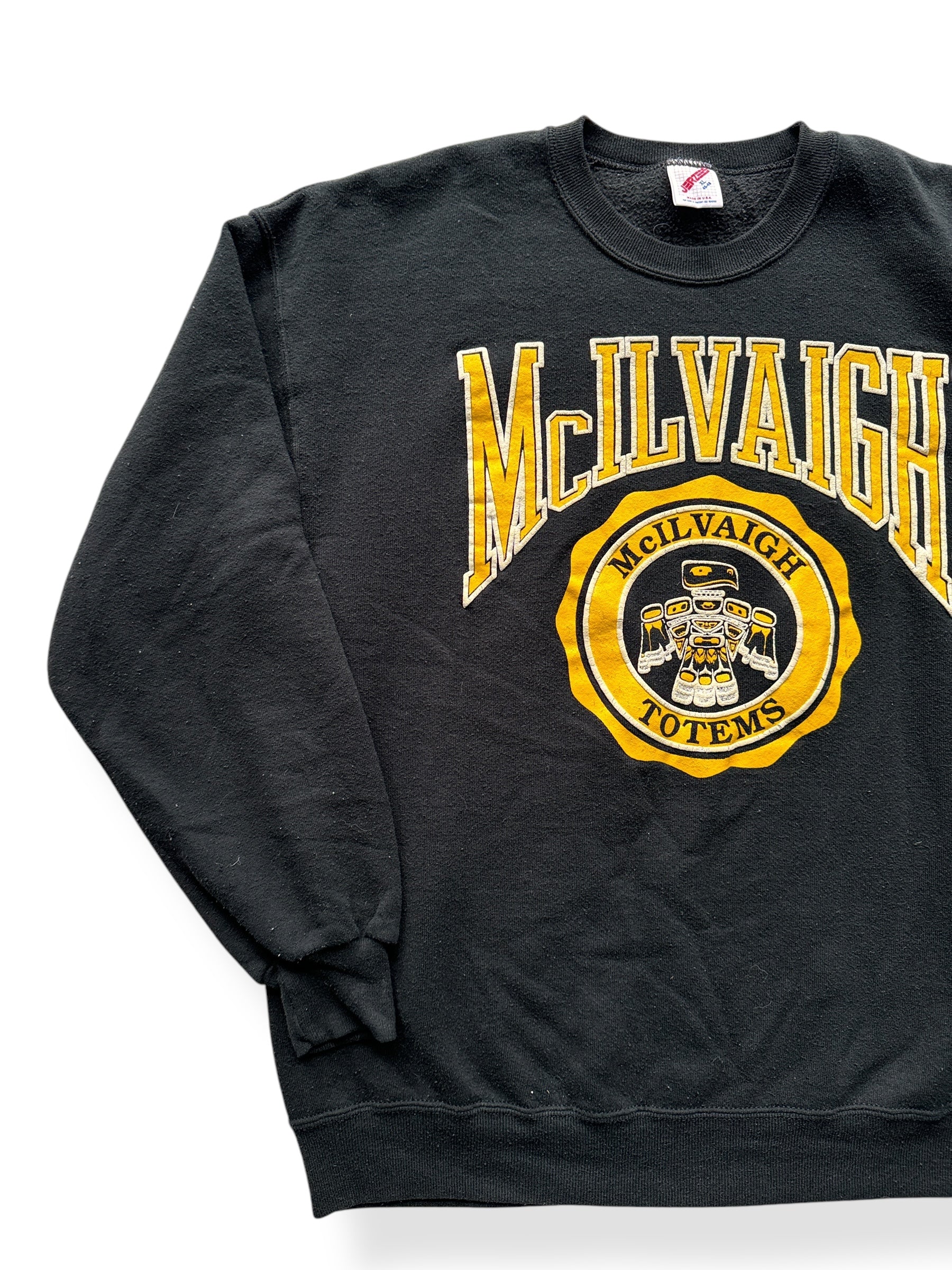 Front Right of Vintage McIlvaigh Totems Crewneck SZ XL