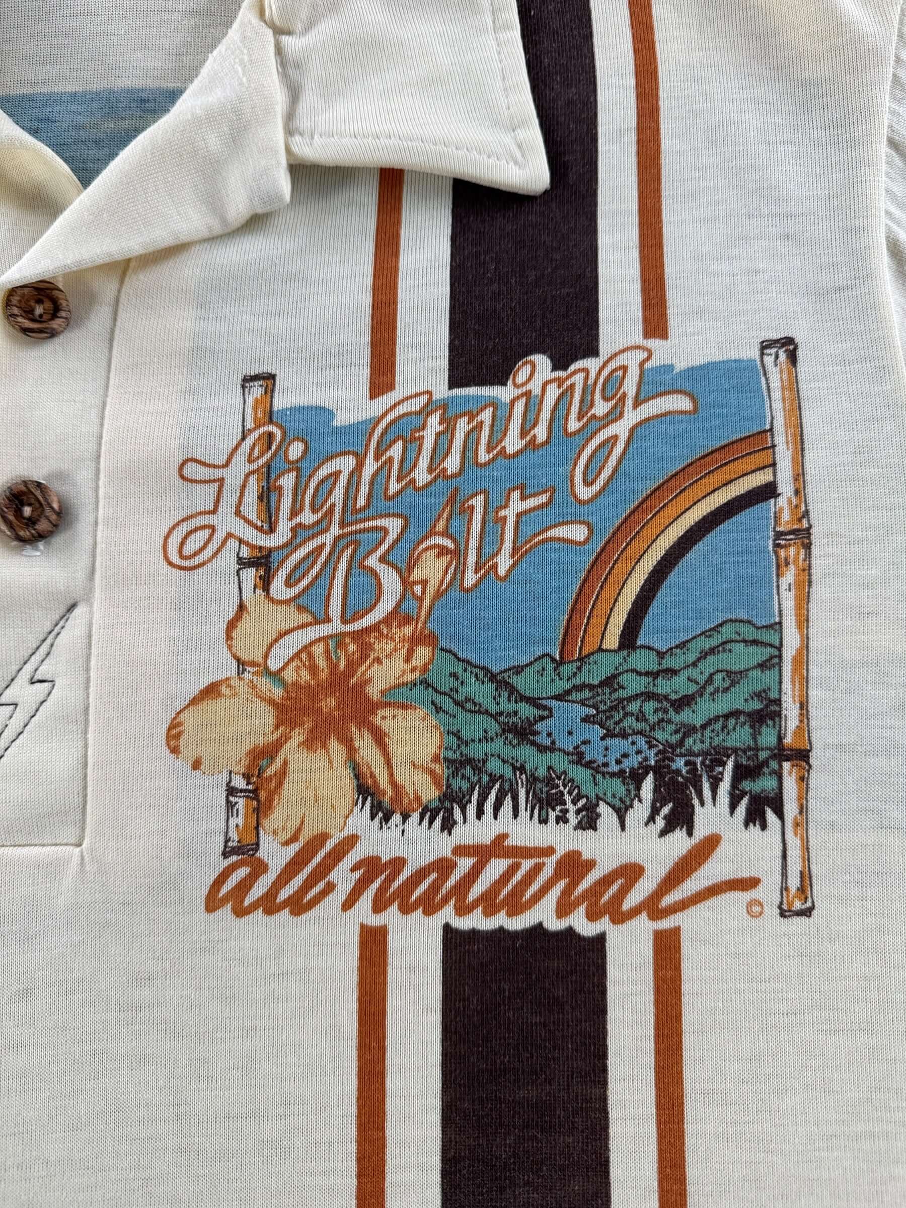 Graphic of Vintage 70s Surf Polo Tee SZ L