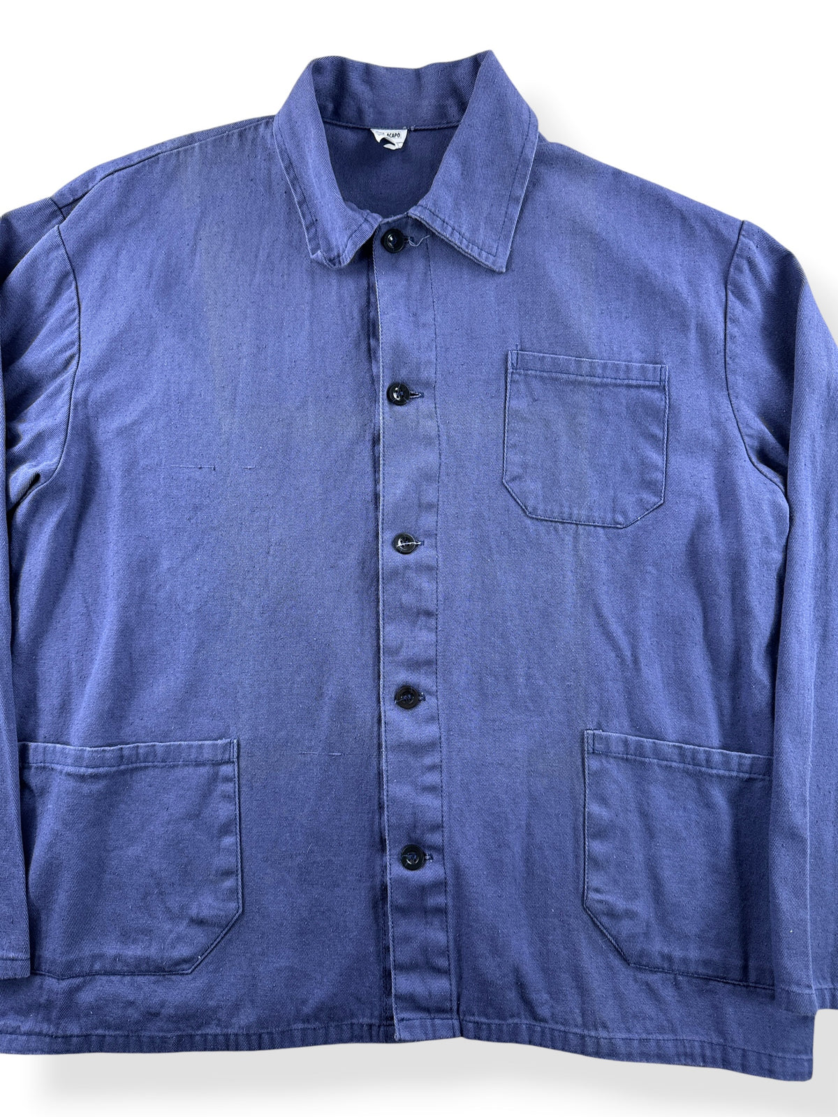 Close-up of Vintage French Chore Coat SZ XL