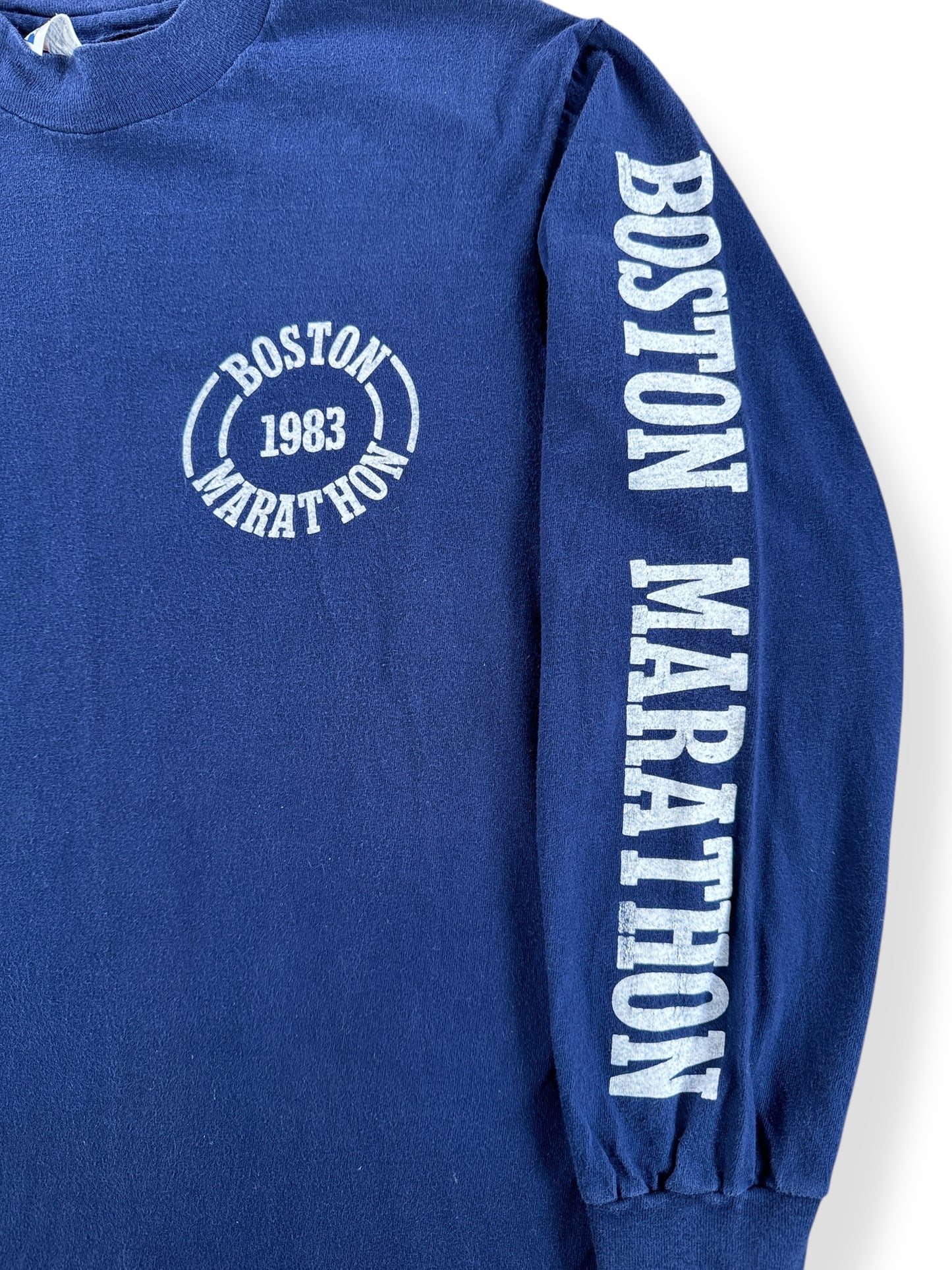 Graphic of Vintage 1983 Boston Marathon Longsleeve Tee SZ M (Fits S)