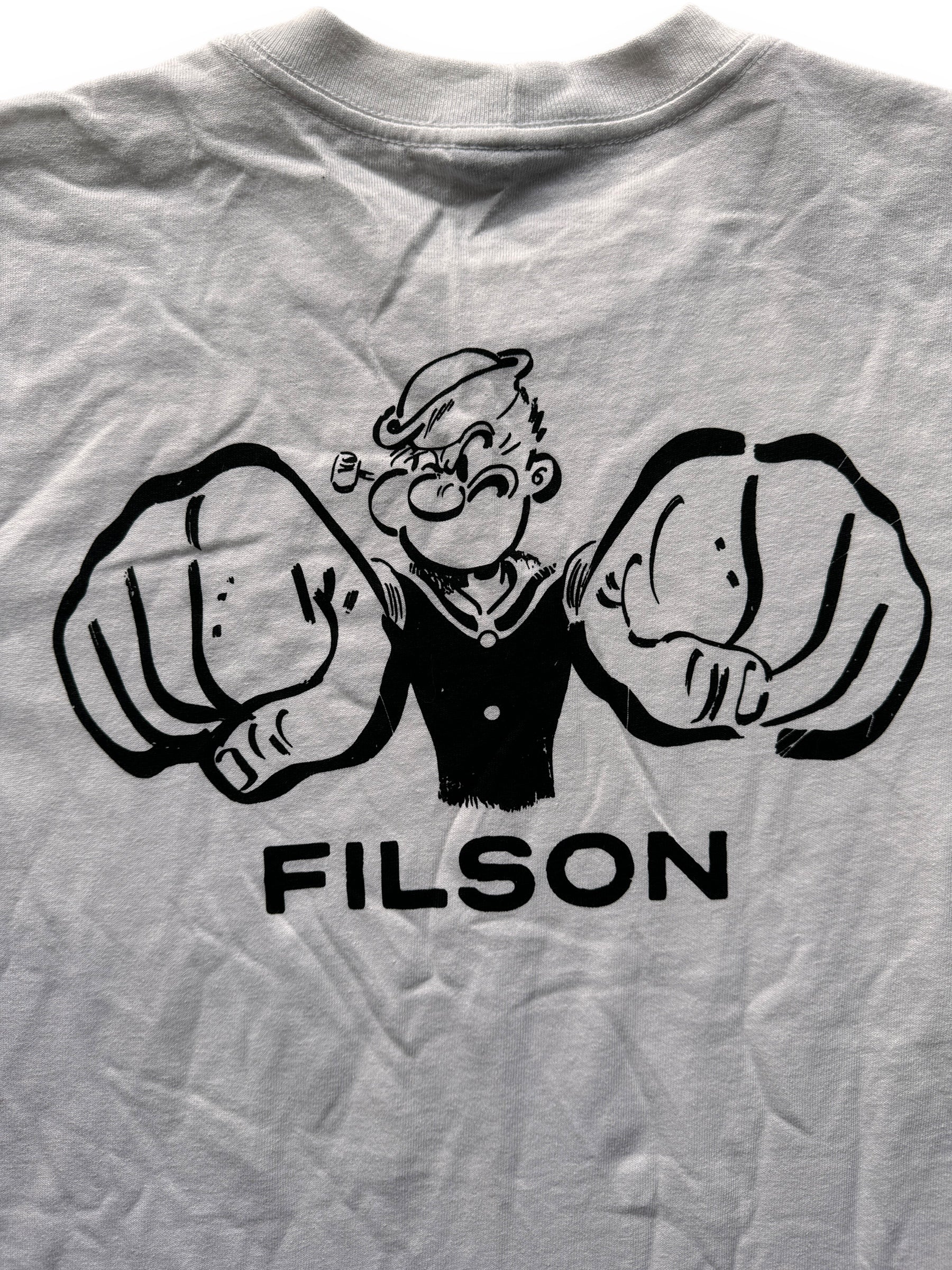 back graphic of NWT White Filson Popeye Tee SZ M