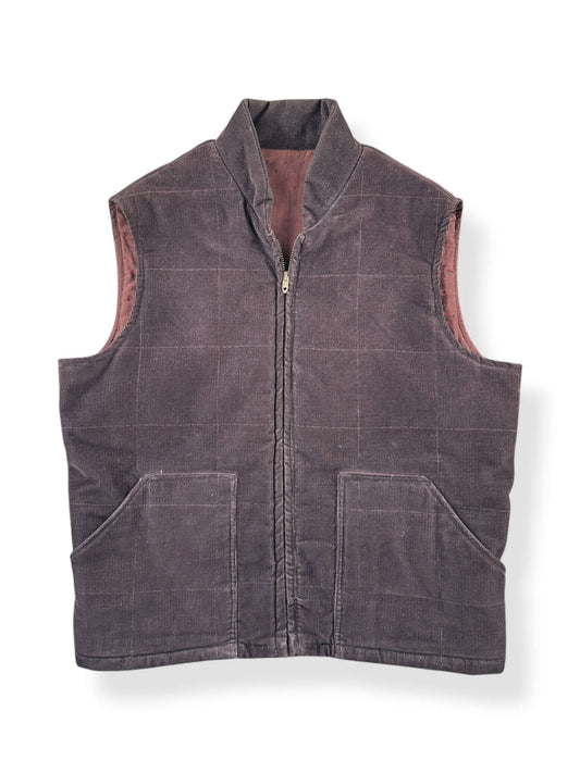 Front of Vintage Brown Corduroy Vest SZ L